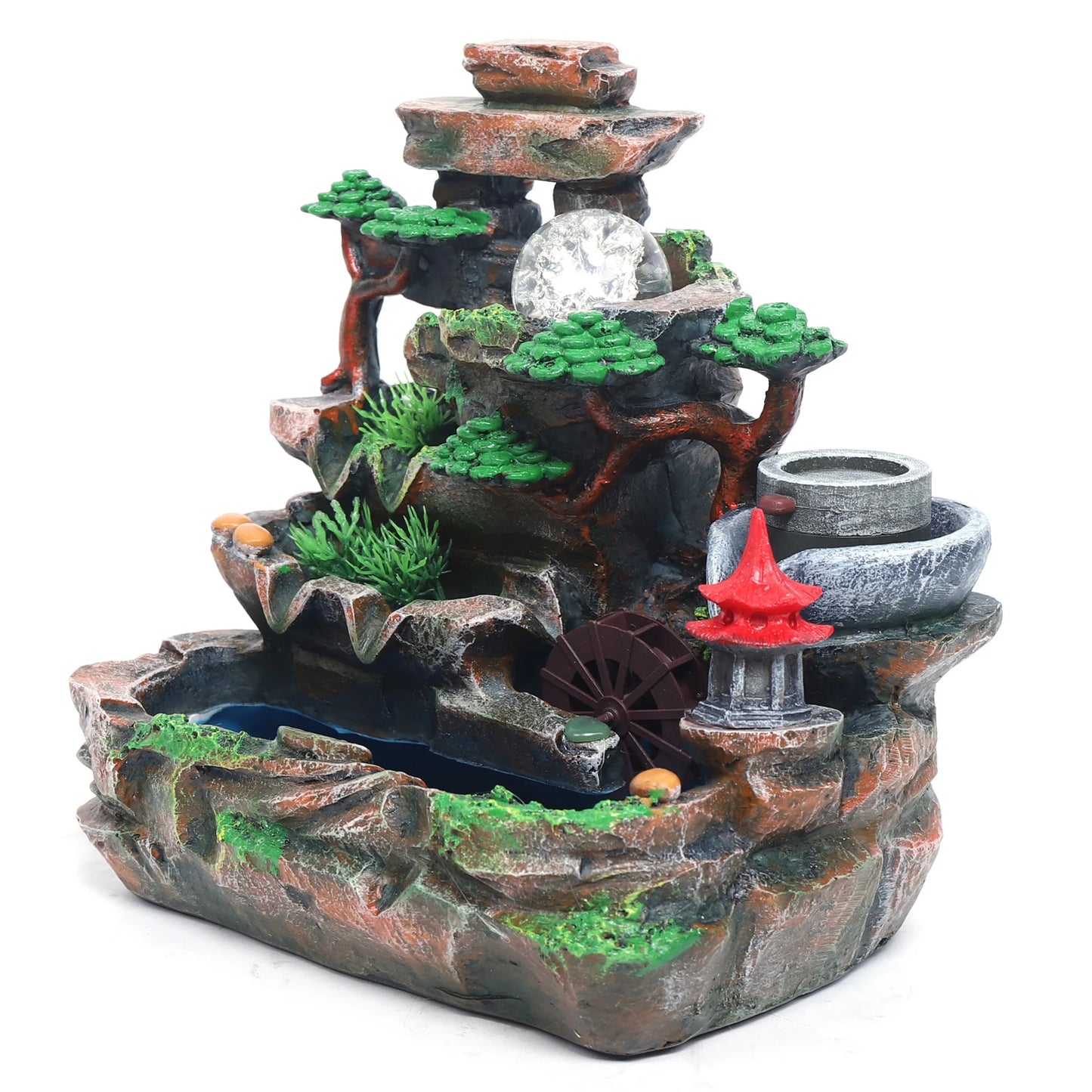 Hignconcerned Resin Indoor Waterfall Tabletop Fountain