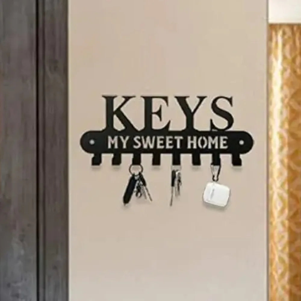 Sweet Home Decorative Wall Mounted Key Holder And Coat Rack