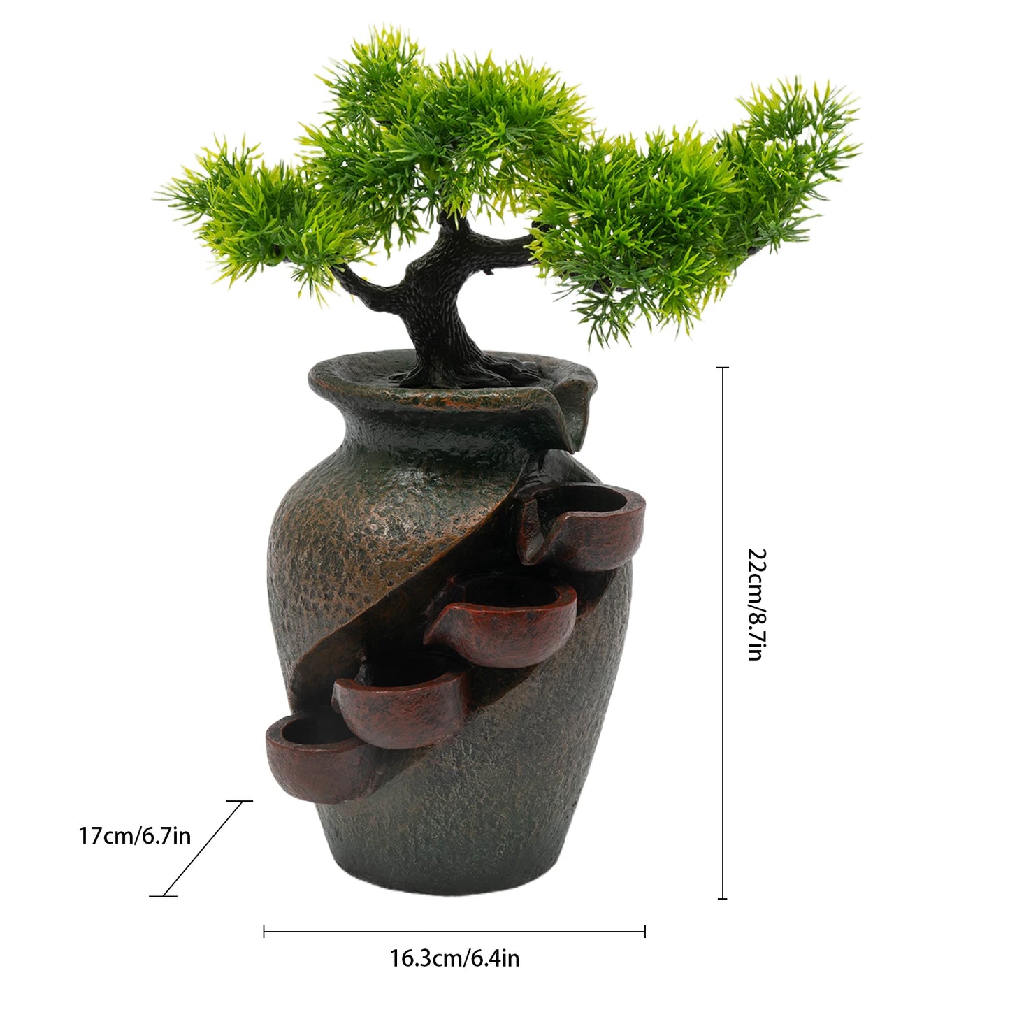 Mini Waterfall Tabletop Fountain Indoor Relaxation Feature