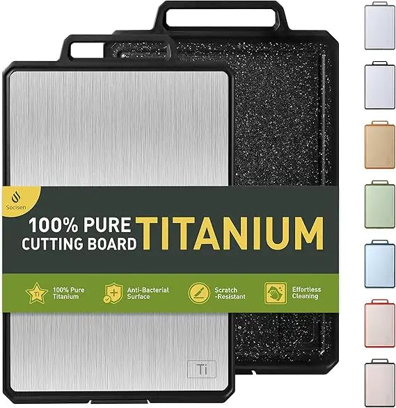 Titanium Cutting Board With Handle For Kitchen Chopping