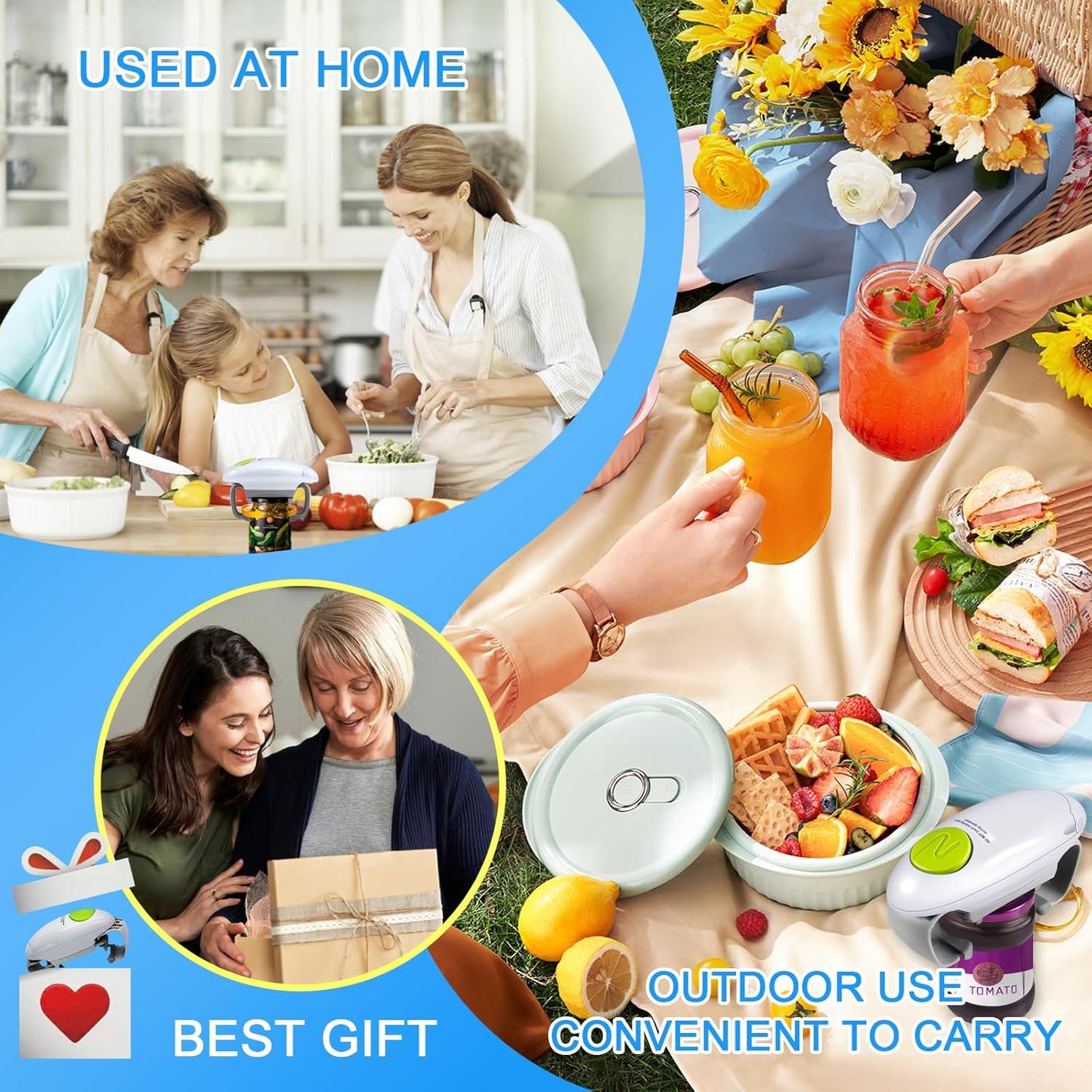 Automatic Electric Jar Opener Convenient Kitchen Gadget Tool
