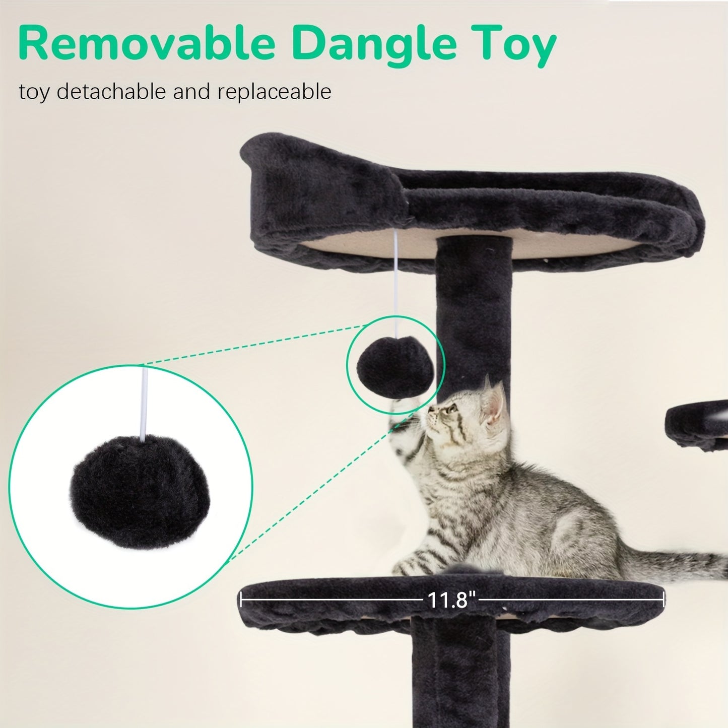 Large Cat Tree Multi-Level Activity Center for Playful Kittens