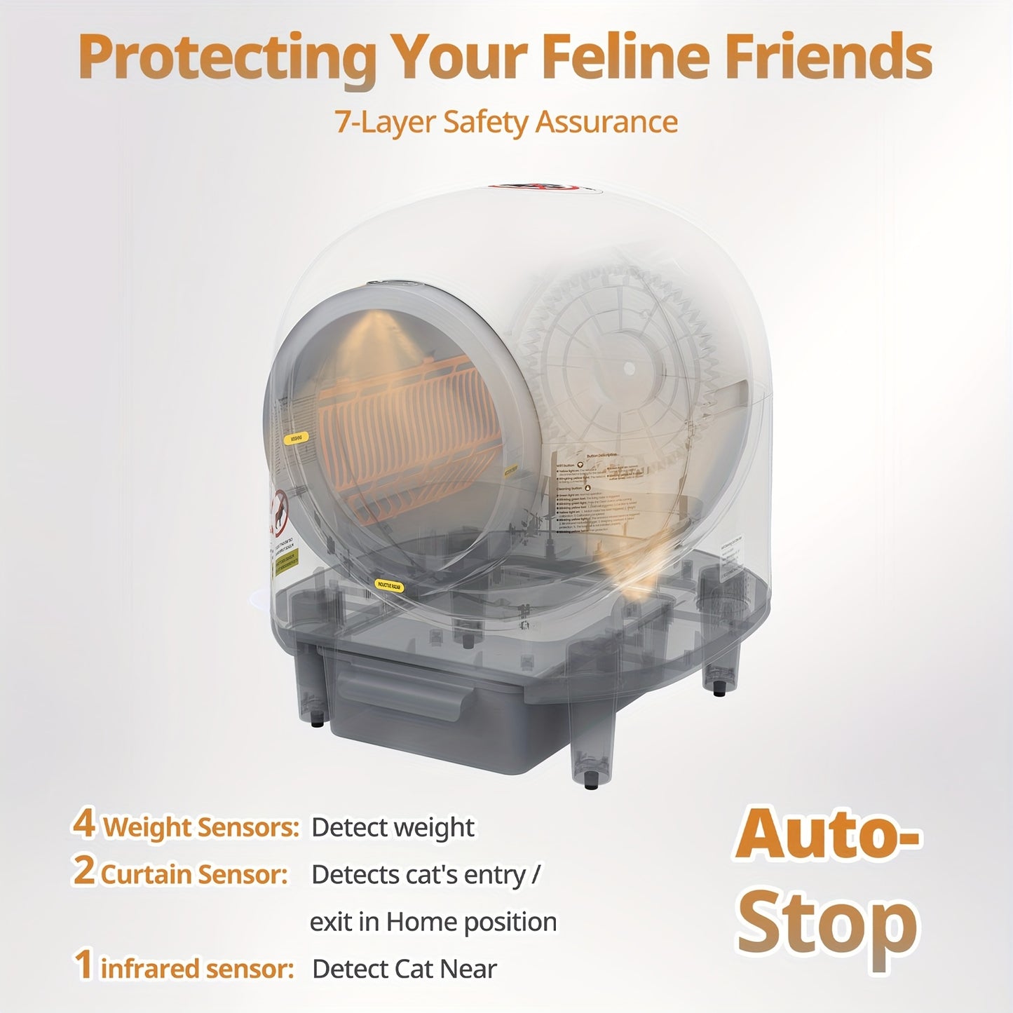 Automatic Self Cleaning Litter Box With App Control For Cats