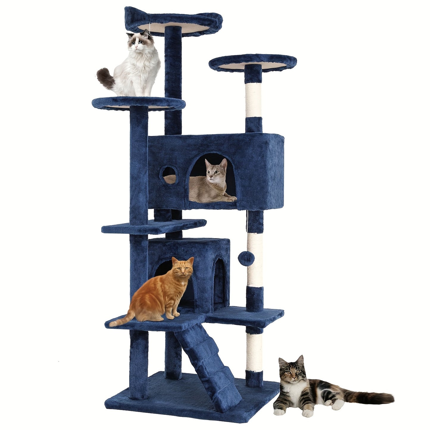 Large Cat Tree Multi-Level Activity Center for Playful Kittens