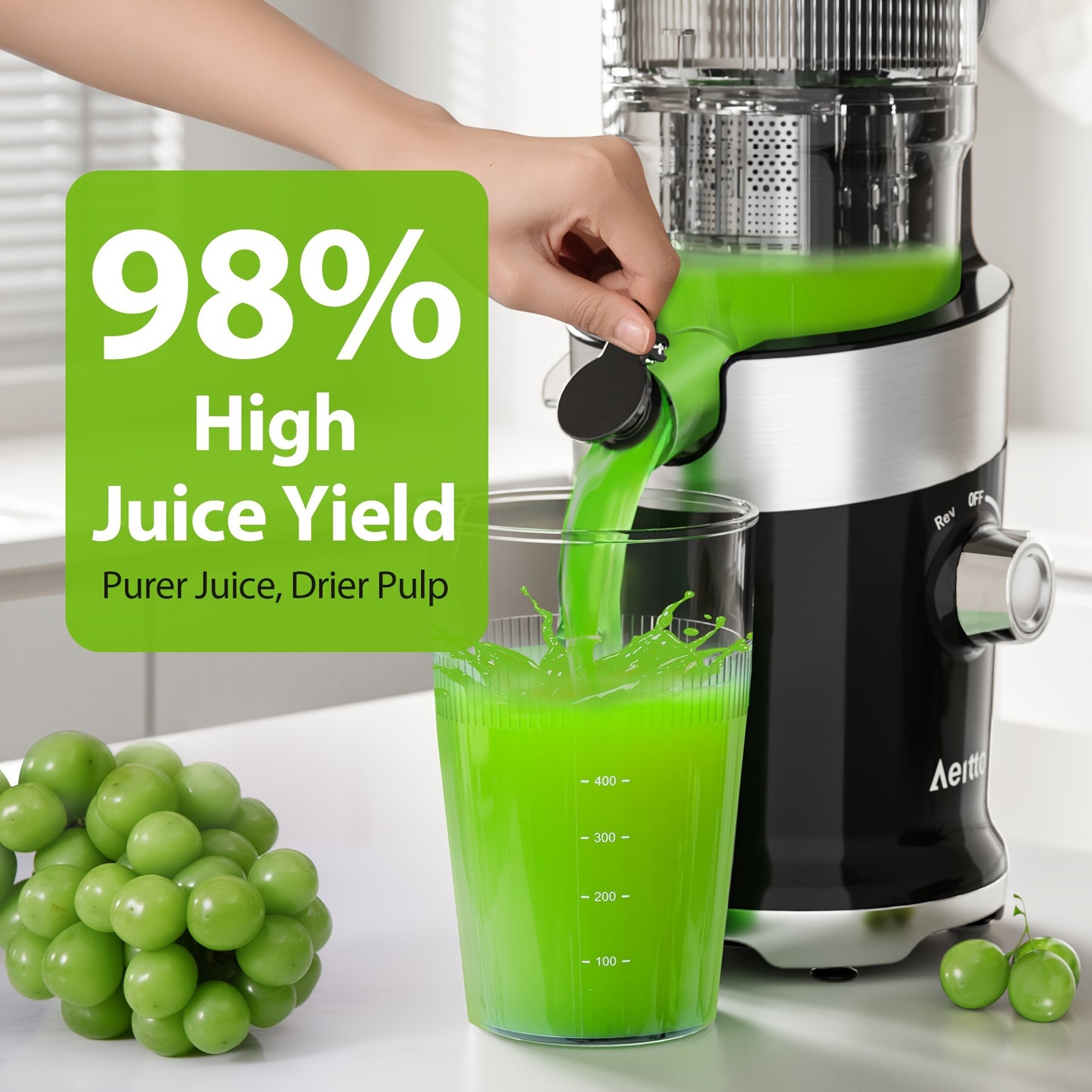 AEITTO Slow Masticating Juicer for Whole Fruits and Vegetables