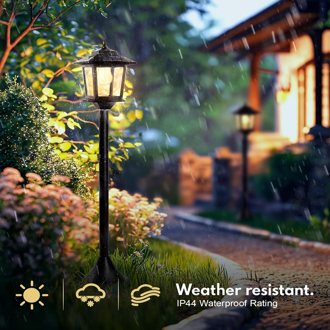 Solar Powered Aluminum Lamp Post Light for Outdoor Decor