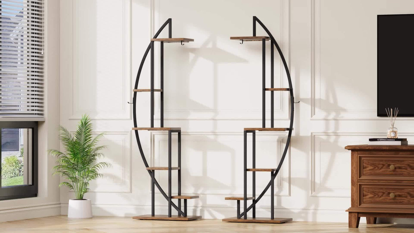 Metal Plant Stands with Grow Lights for Indoor Display