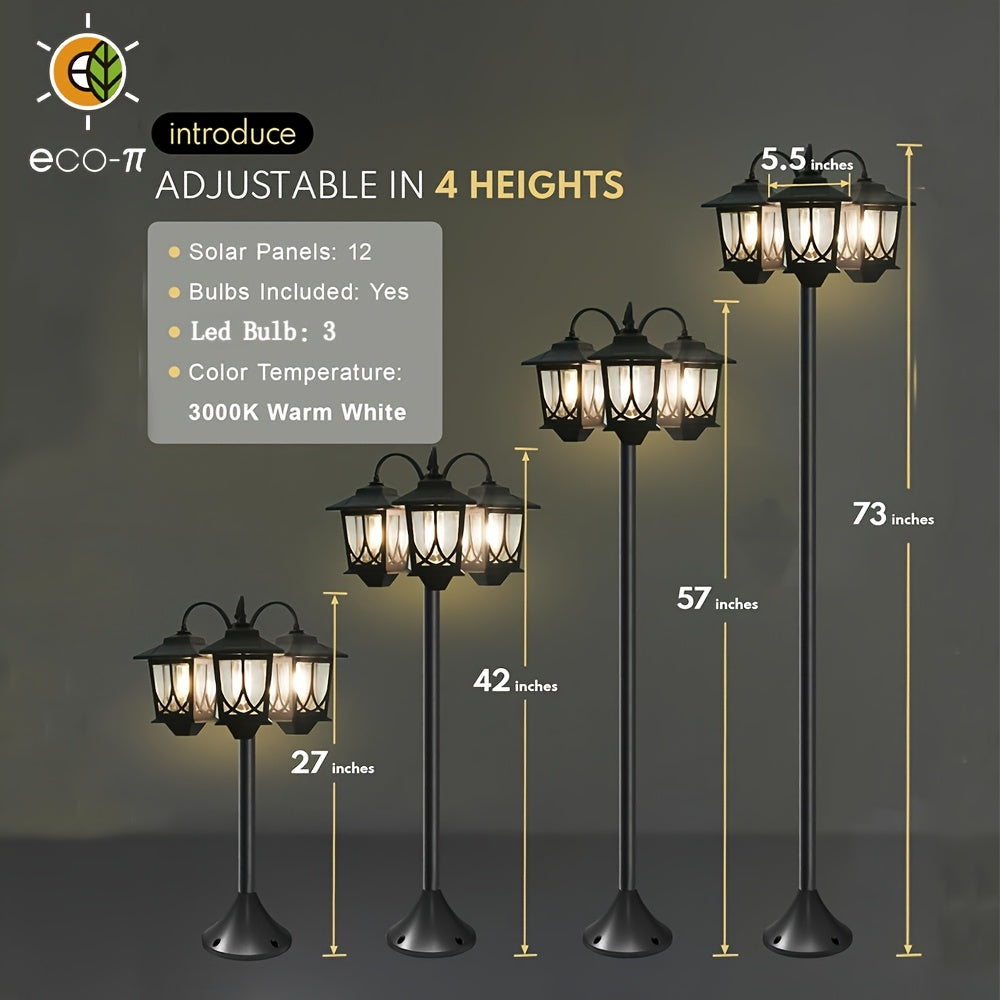 Vintage Solar Floor Lamp for Outdoor Garden and Patio Lighting