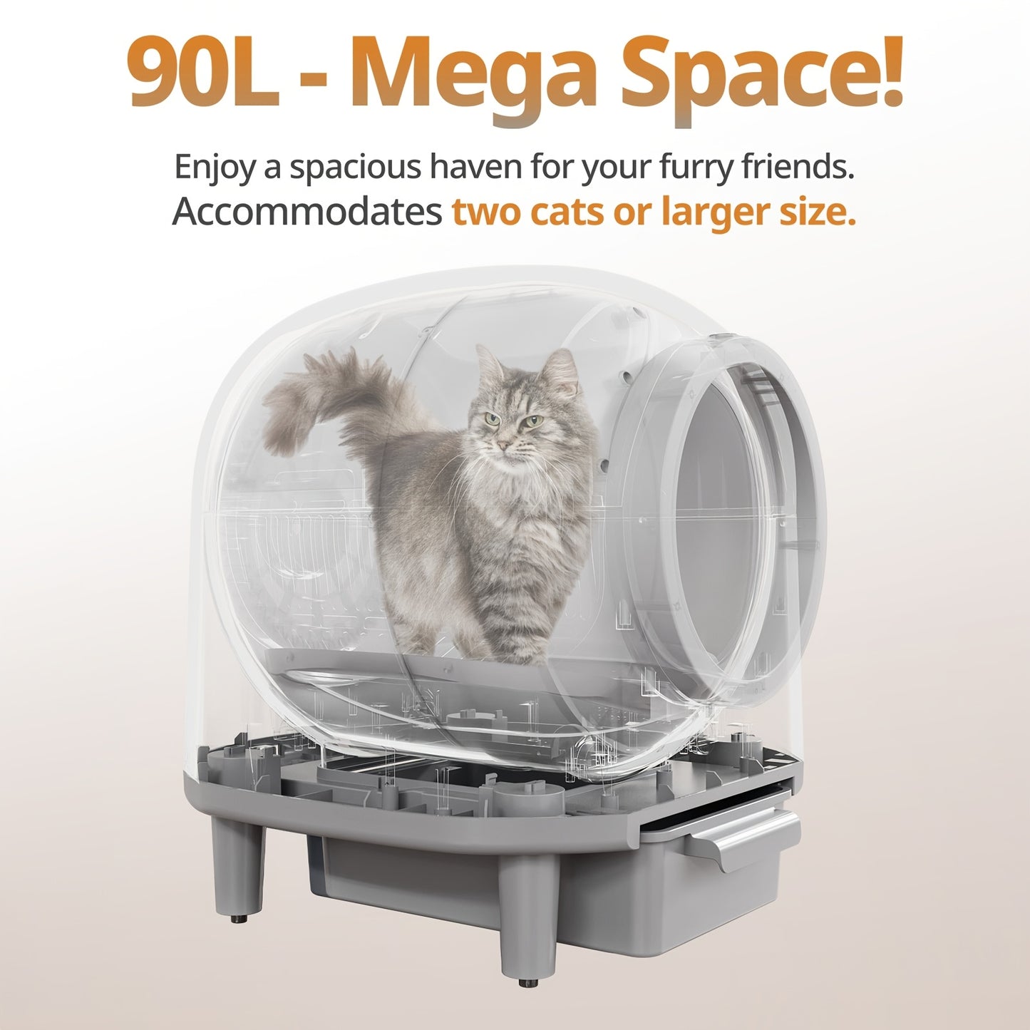 Automatic Self Cleaning Litter Box With App Control For Cats