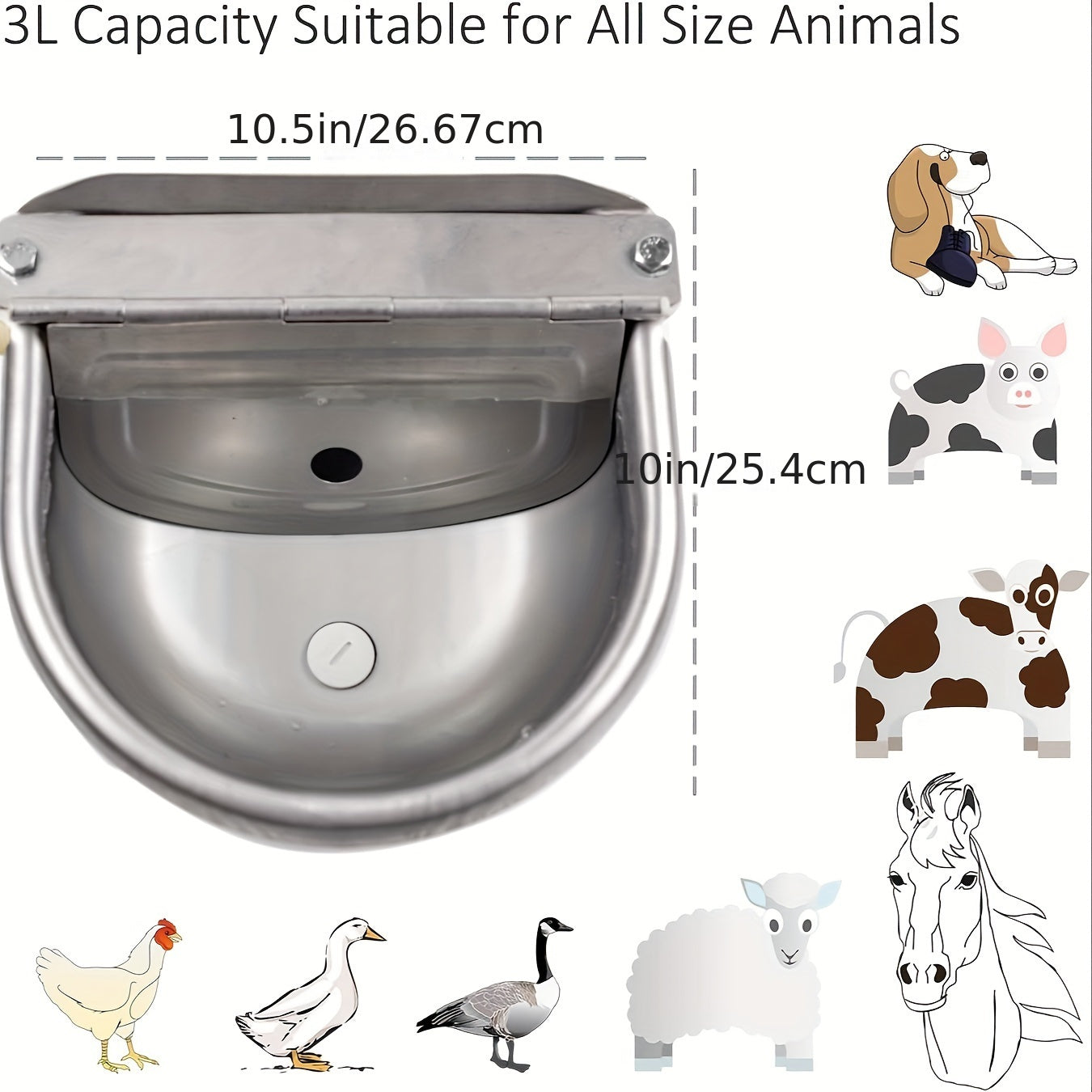 Automatic Self-Filling Stainless Steel Dog Water Bowl Dispenser
