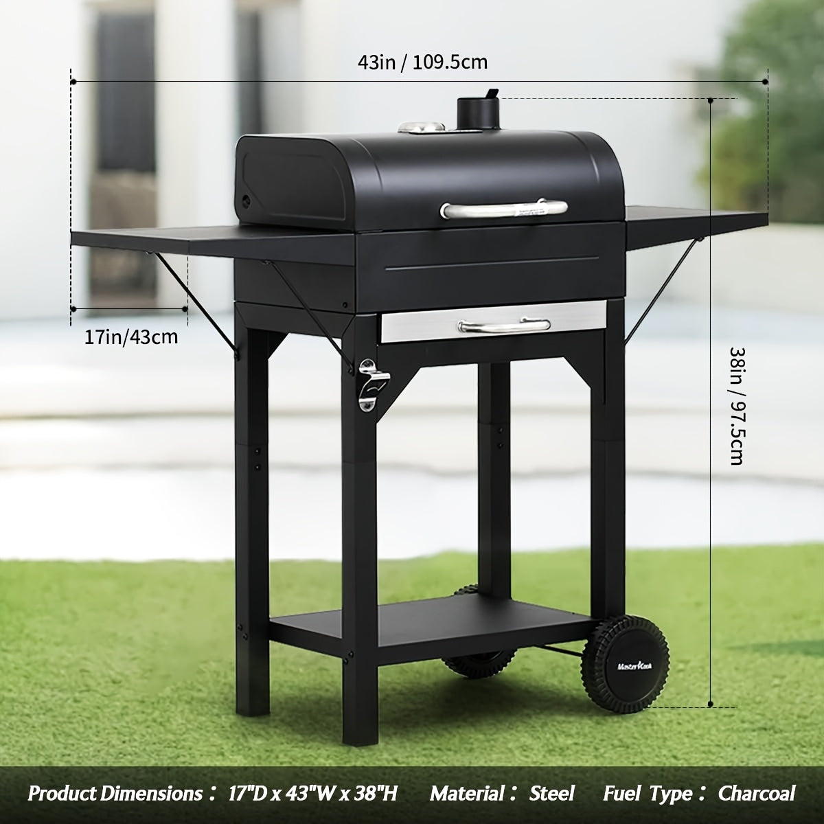 Master Cook Heavy Duty Charcoal Grill for Outdoor Fun