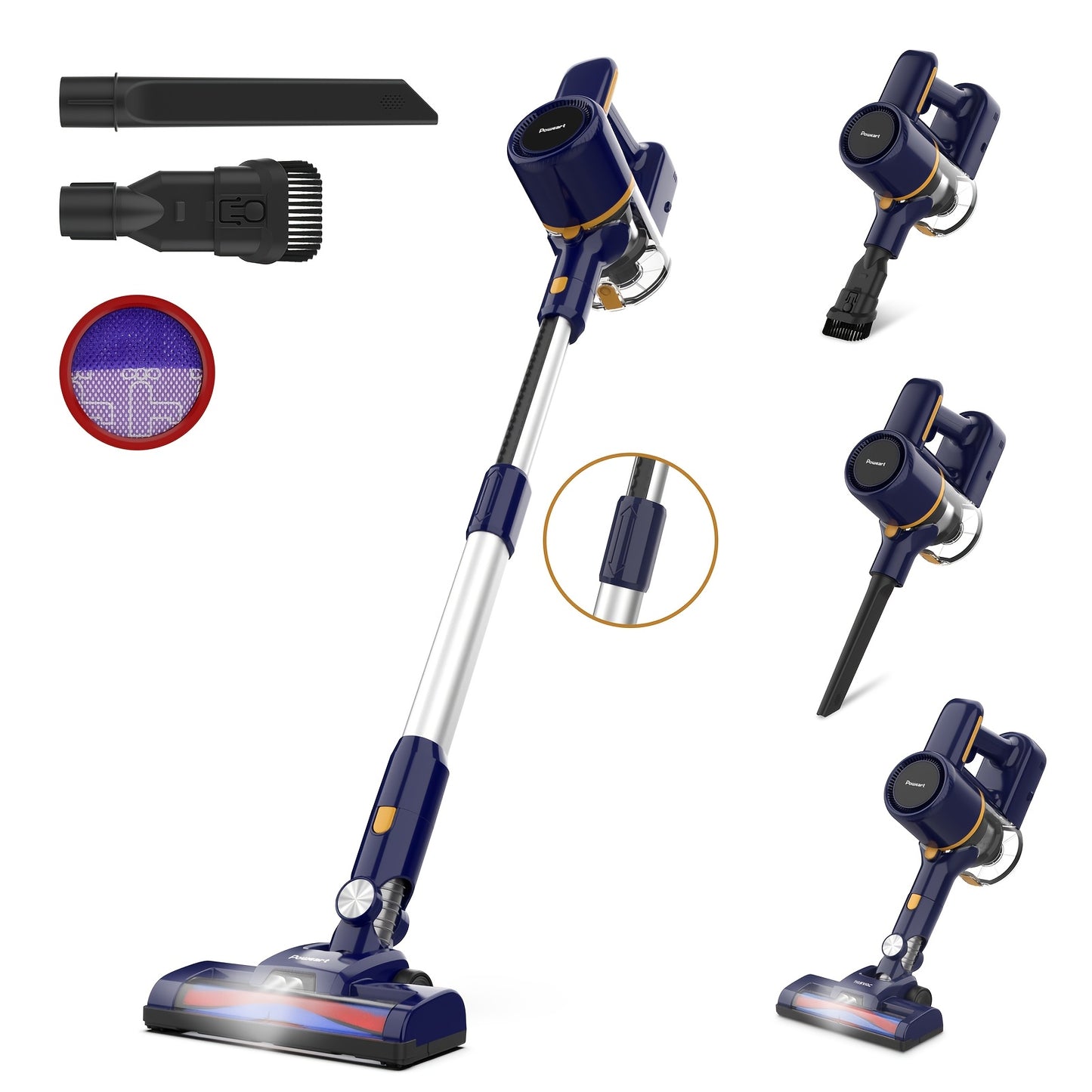 INSE N7 Cordless Vacuum Cleaner Foldable Tube And Led Brush