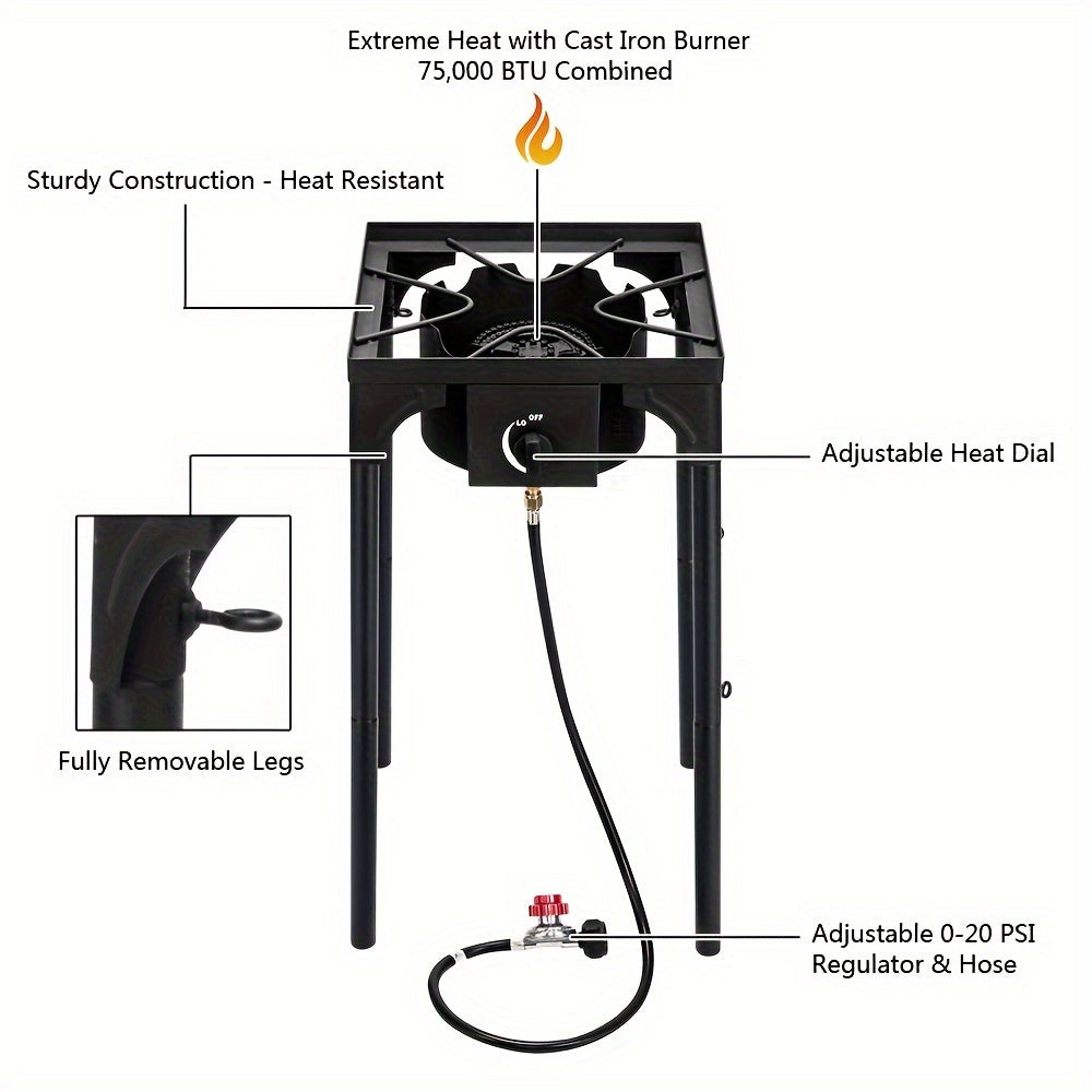 High-Power Outdoor Gas Cooker for Barbecues and Camping