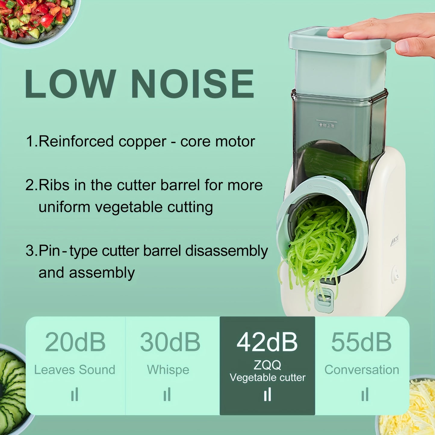 Electric 6-in-1 Cheese Grater and Vegetable Slicer Machine