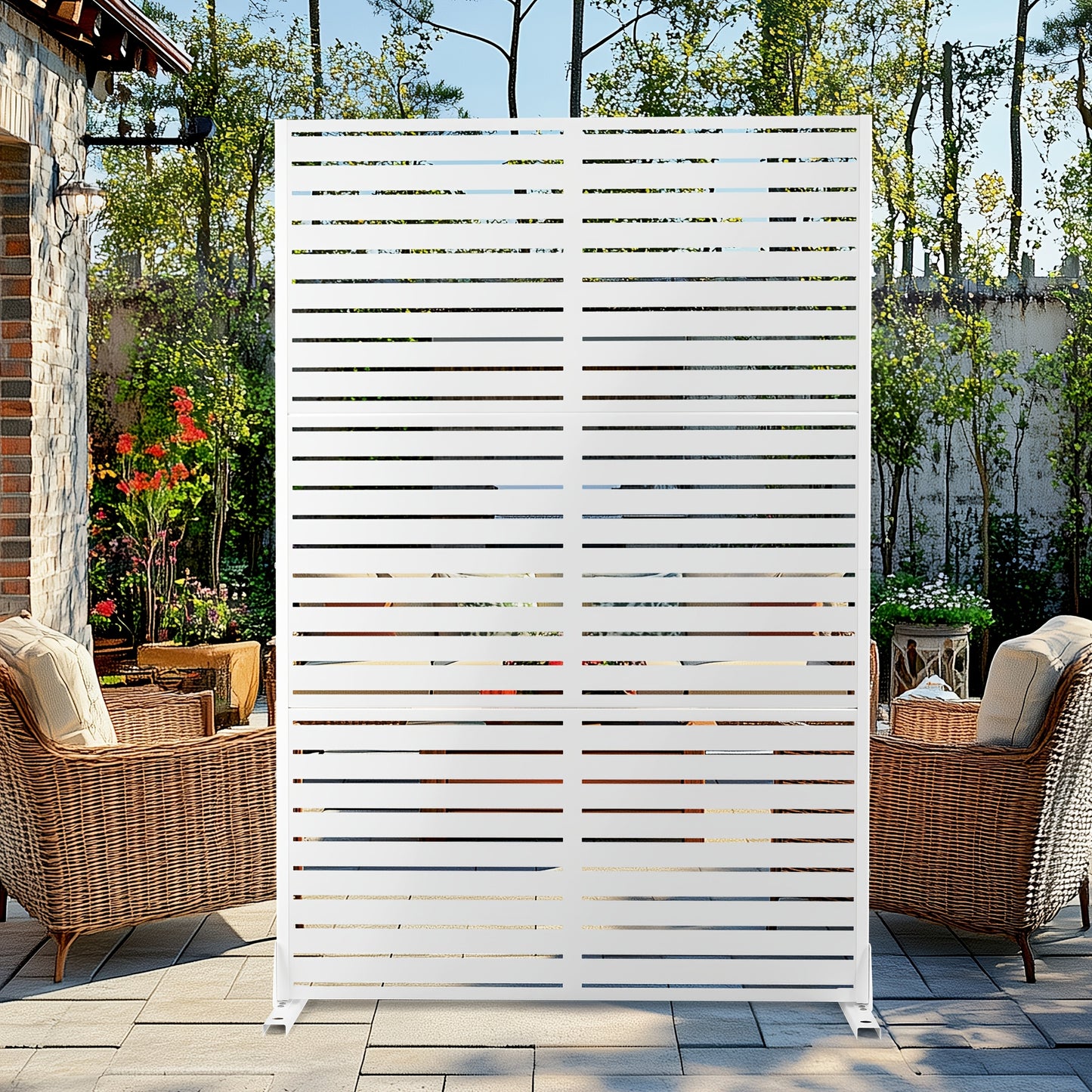 Freestanding Metal Privacy Screen For Outdoor Garden and Patio