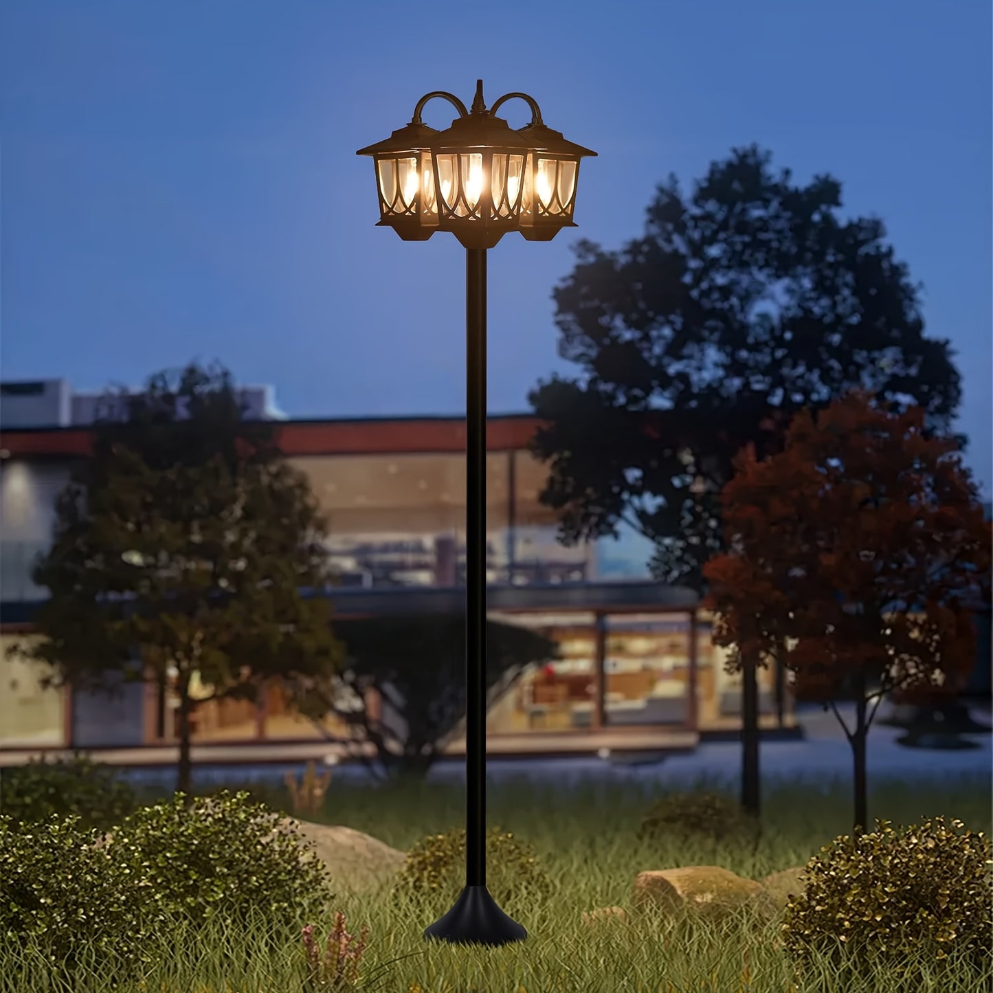 Vintage Solar Floor Lamp for Outdoor Garden and Patio Lighting