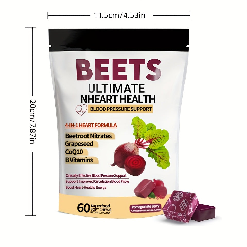 Premium Beetroot Gummies with CoQ10 for Heart and Circulation Health