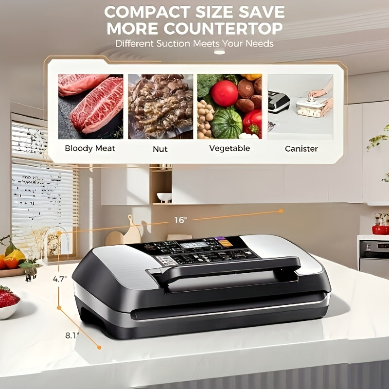 Powerful Automatic Food Vacuum Sealer With Built-in Cutter