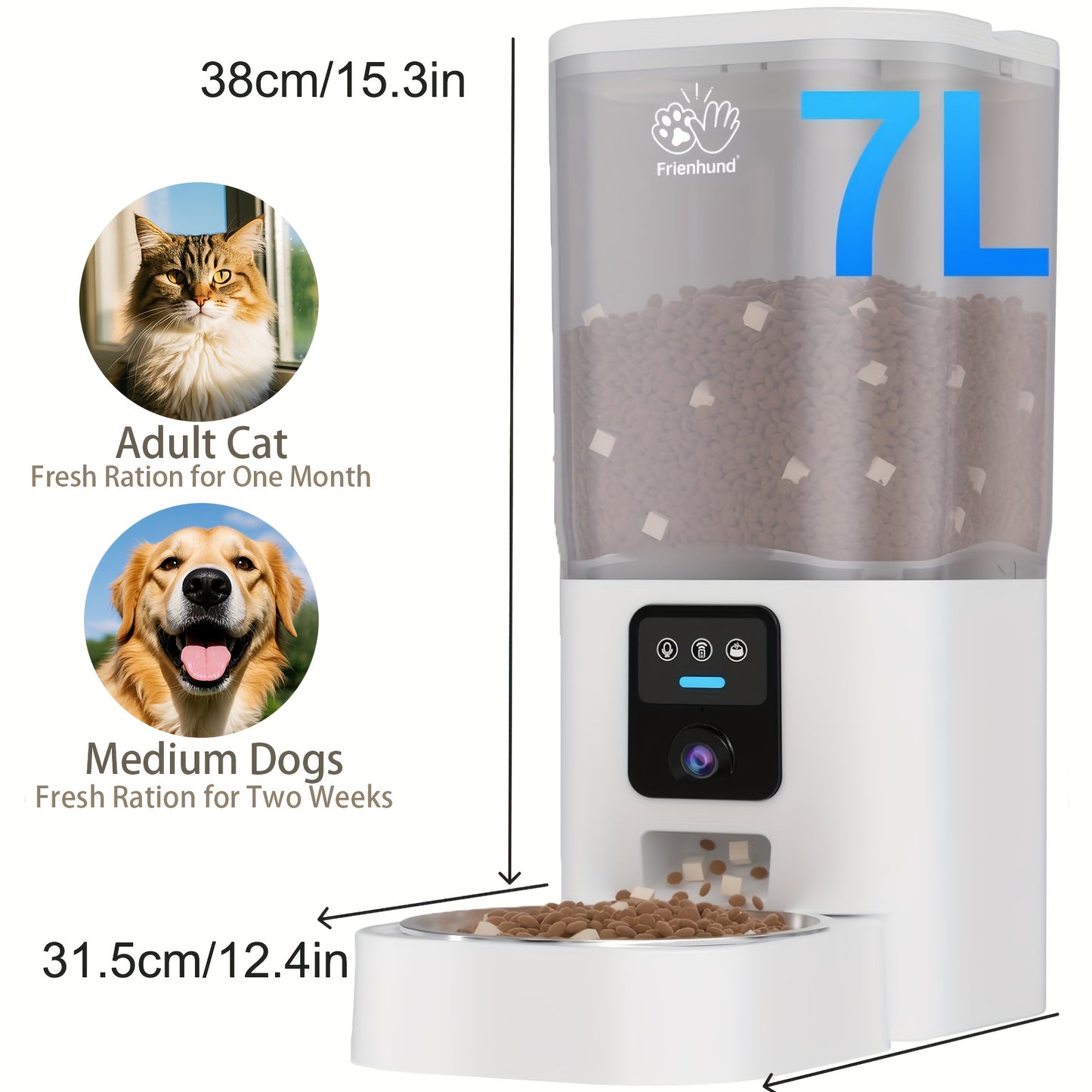 5G Automatic Cat Feeder with HD Camera and Night Vision