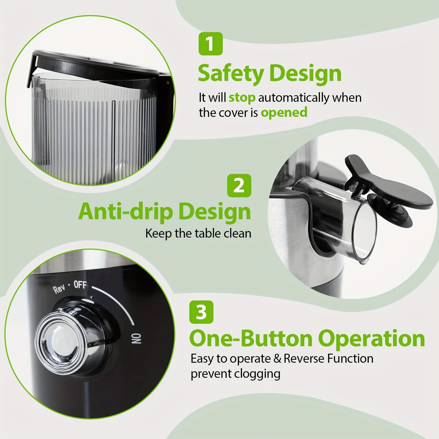 AEITTO Slow Masticating Juicer for Whole Fruits and Vegetables