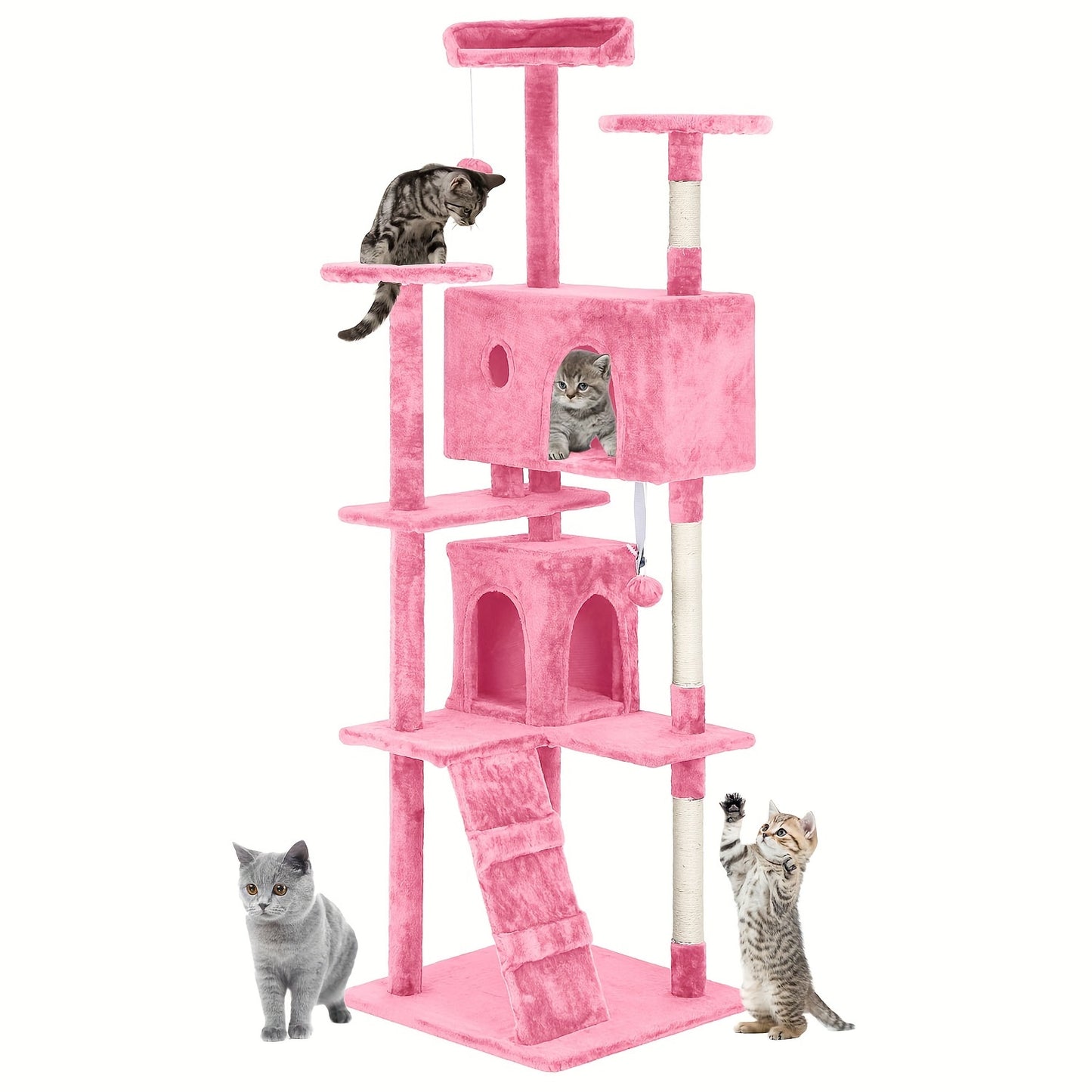Large Cat Tree Multi-Level Activity Center for Playful Kittens