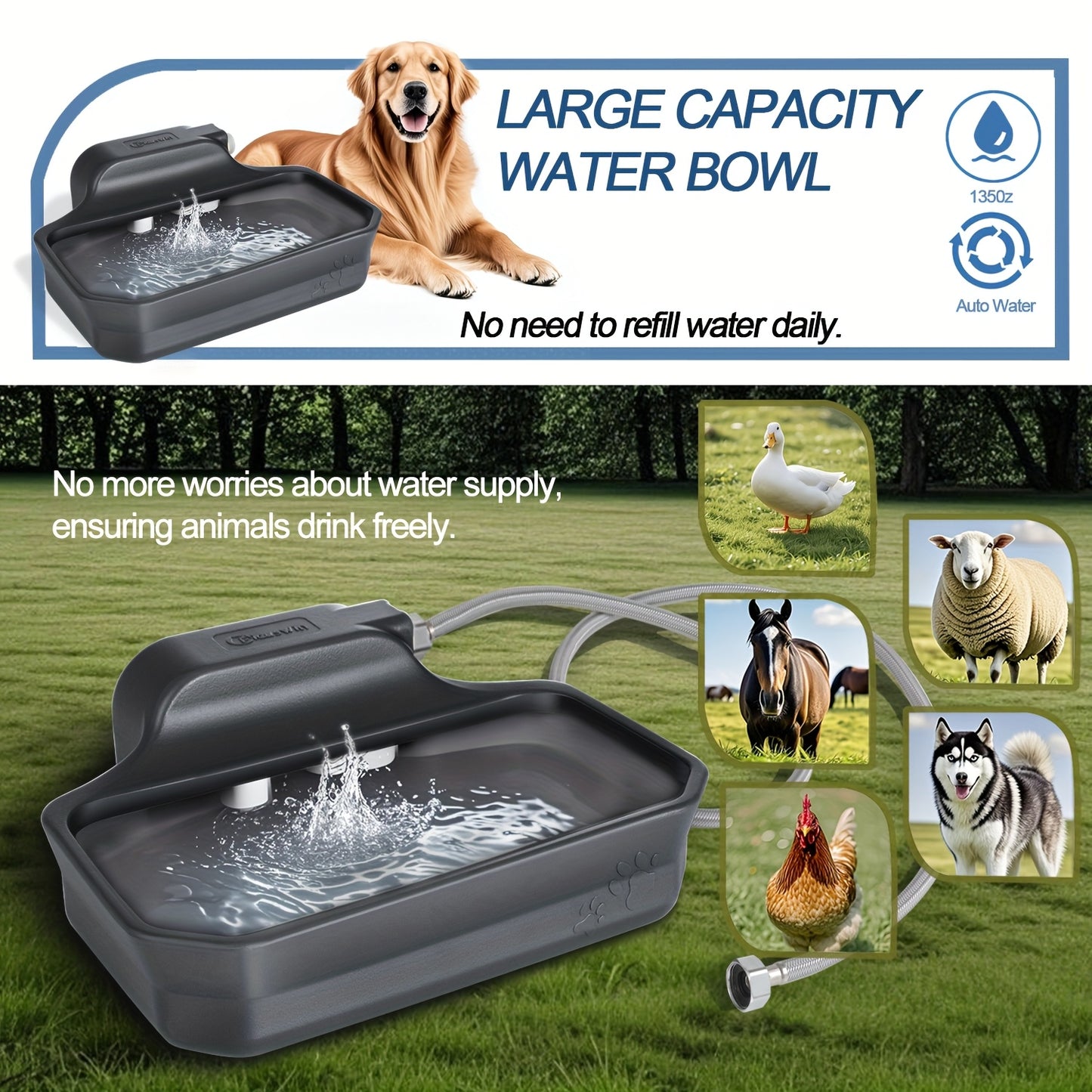 Automatic Dog Water Dispenser For Large Pets And Animals