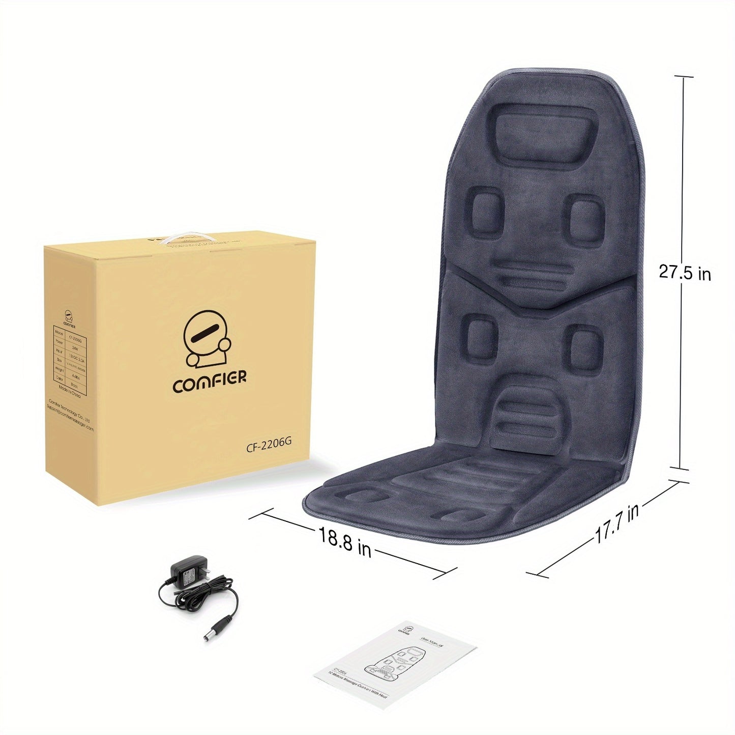 Comfier Massage Seat Cushion With Heat And Vibration Motors