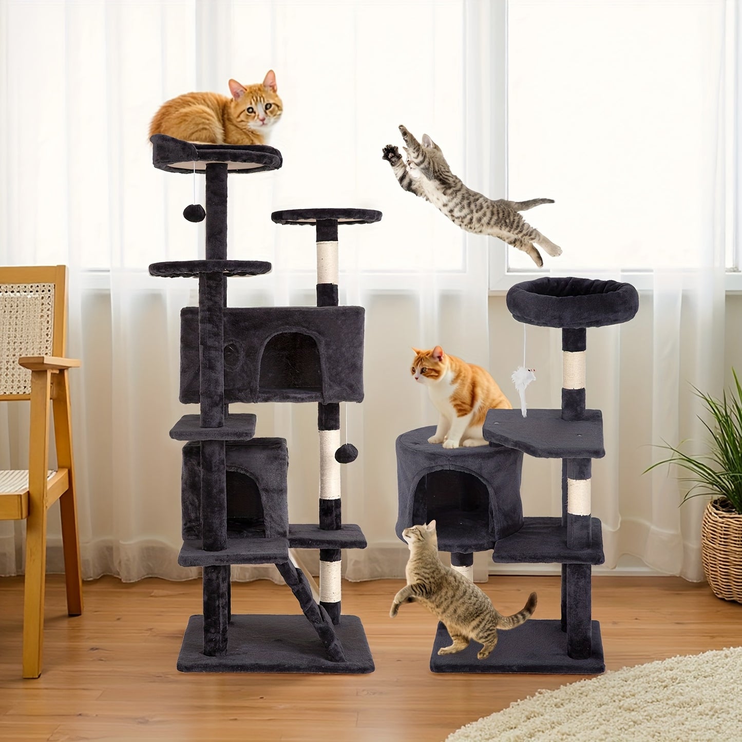 Large Cat Tree Multi-Level Activity Center for Playful Kittens