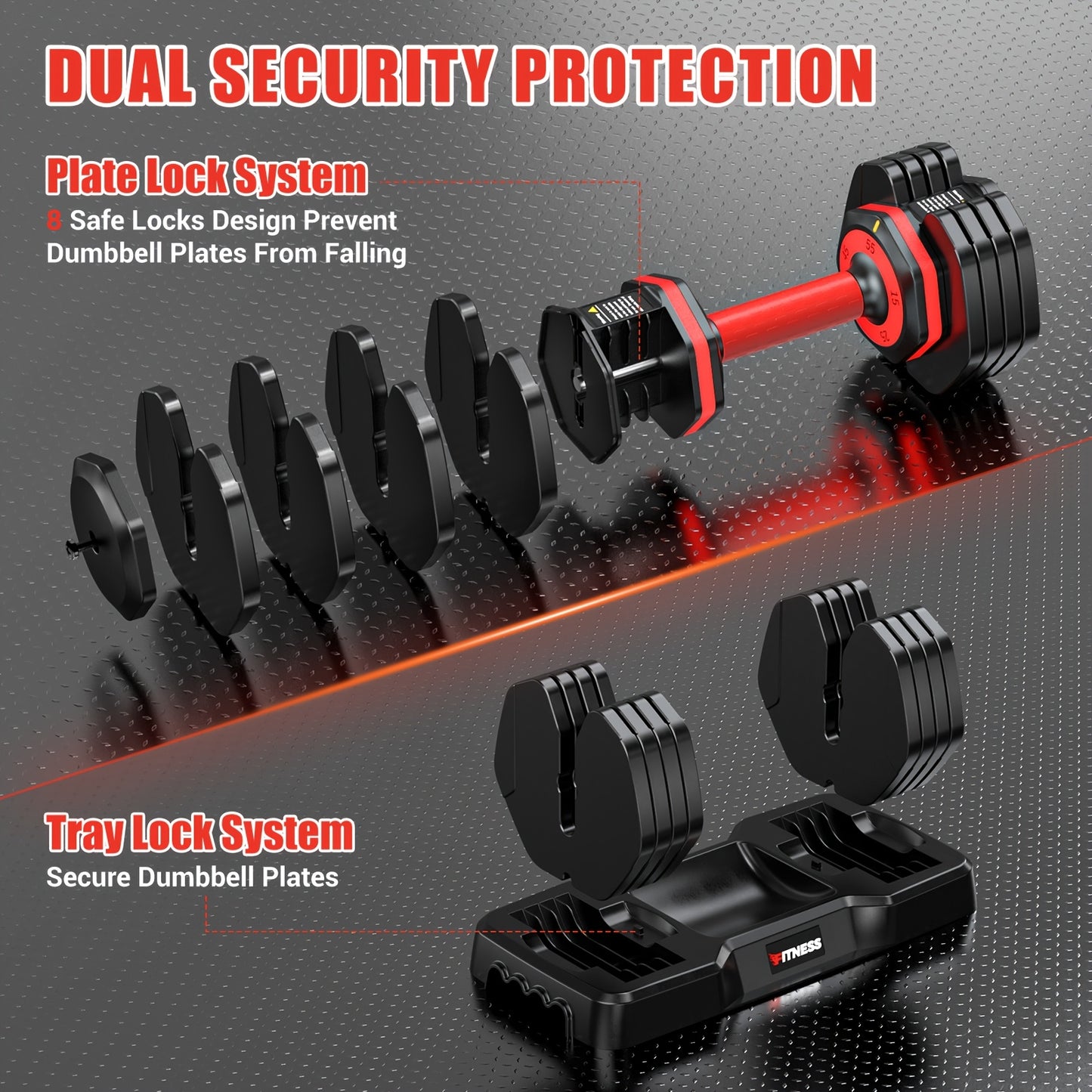 Adjustable 5 in 1 Dumbbell Barbell Set for Home Gym