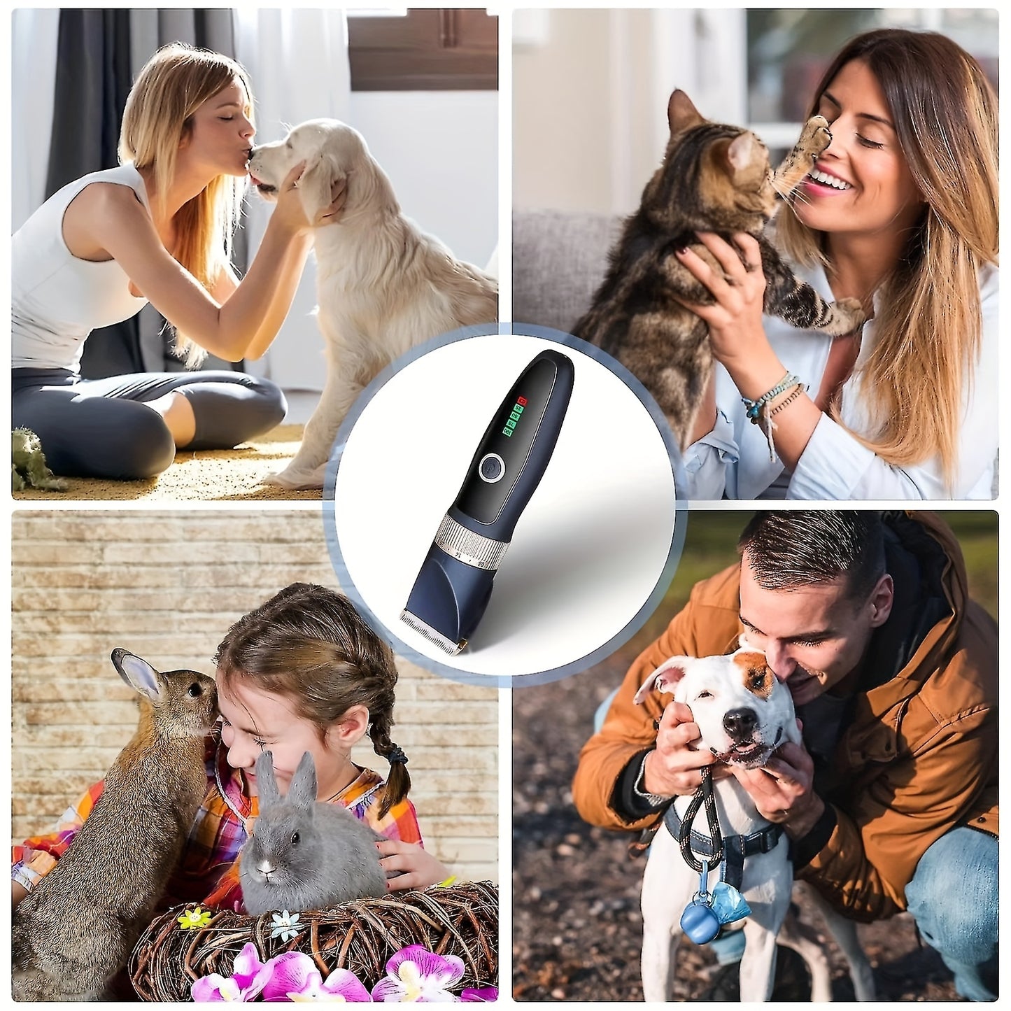 Rechargeable Cordless Pet Clippers for Quiet Grooming Sessions