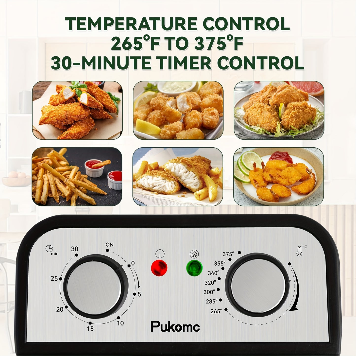 Dual Basket Deep Fryer with Adjustable Temperature and Timer