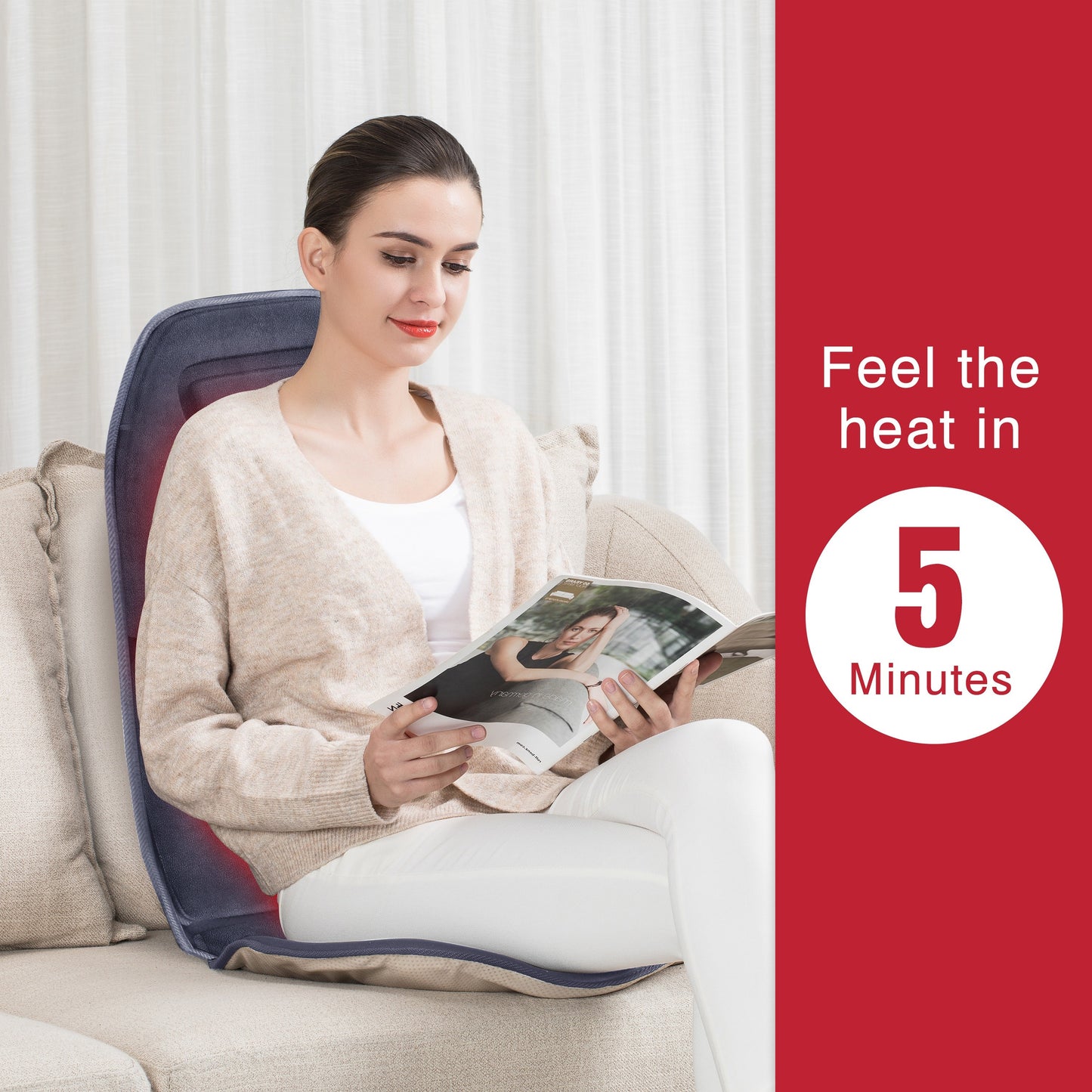 Comfier Massage Seat Cushion With Heat And Vibration Motors