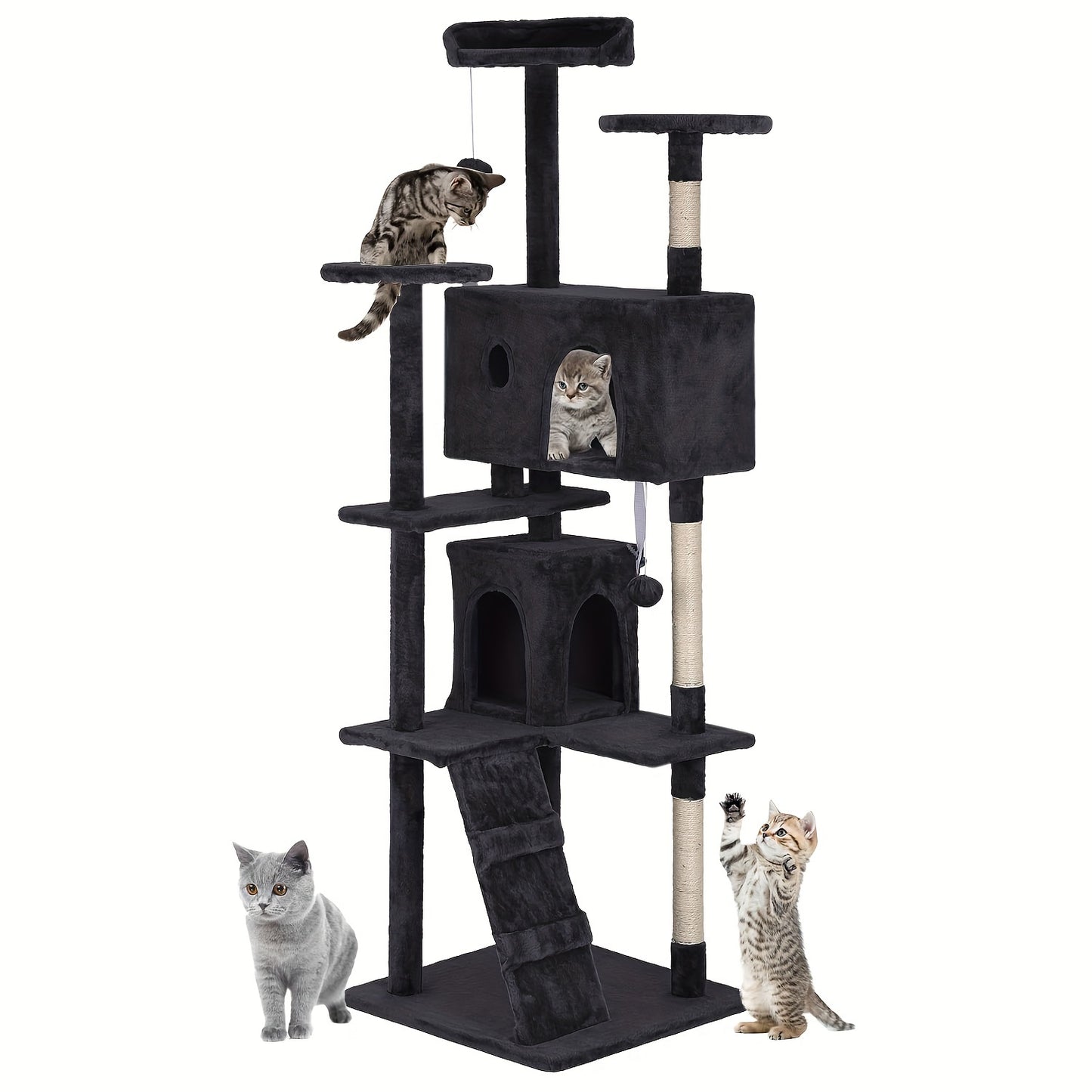 Large Cat Tree Multi-Level Activity Center for Playful Kittens