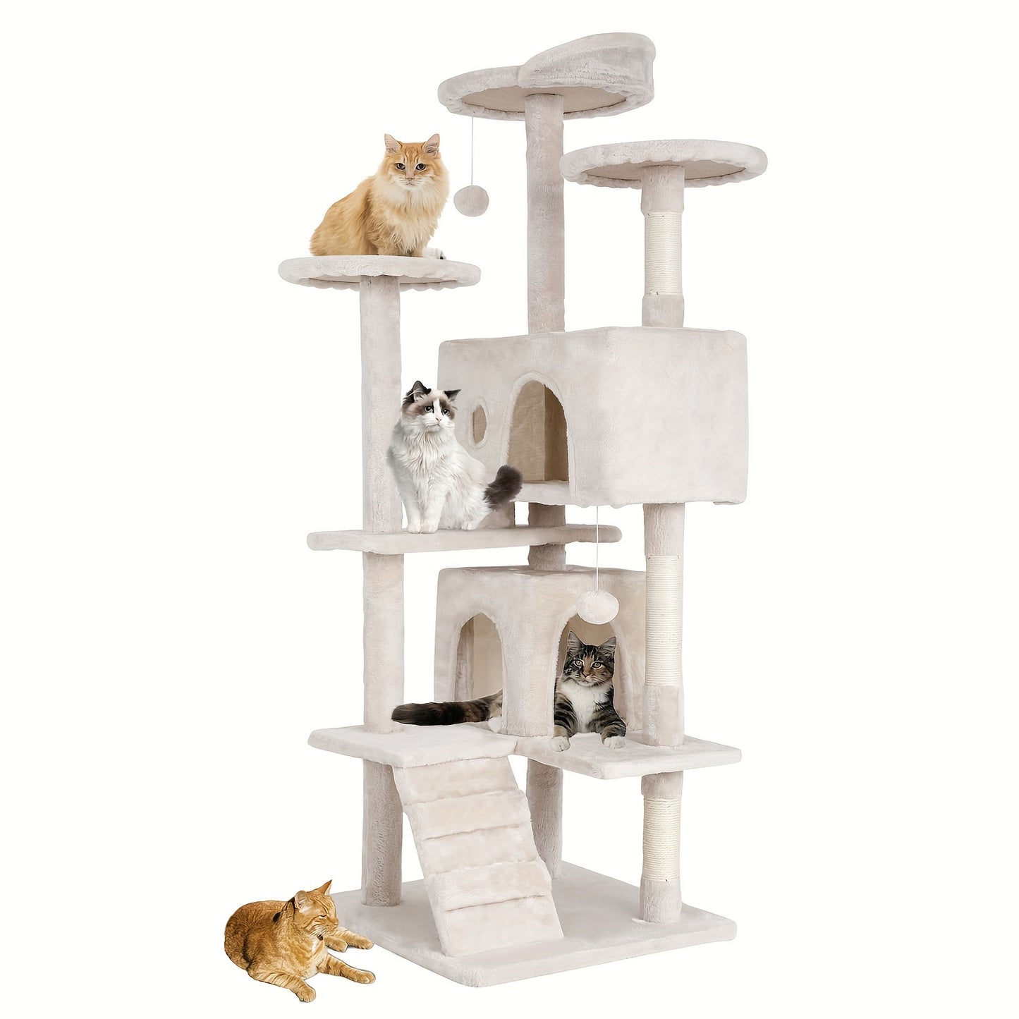 Large Cat Tree Multi-Level Activity Center for Playful Kittens