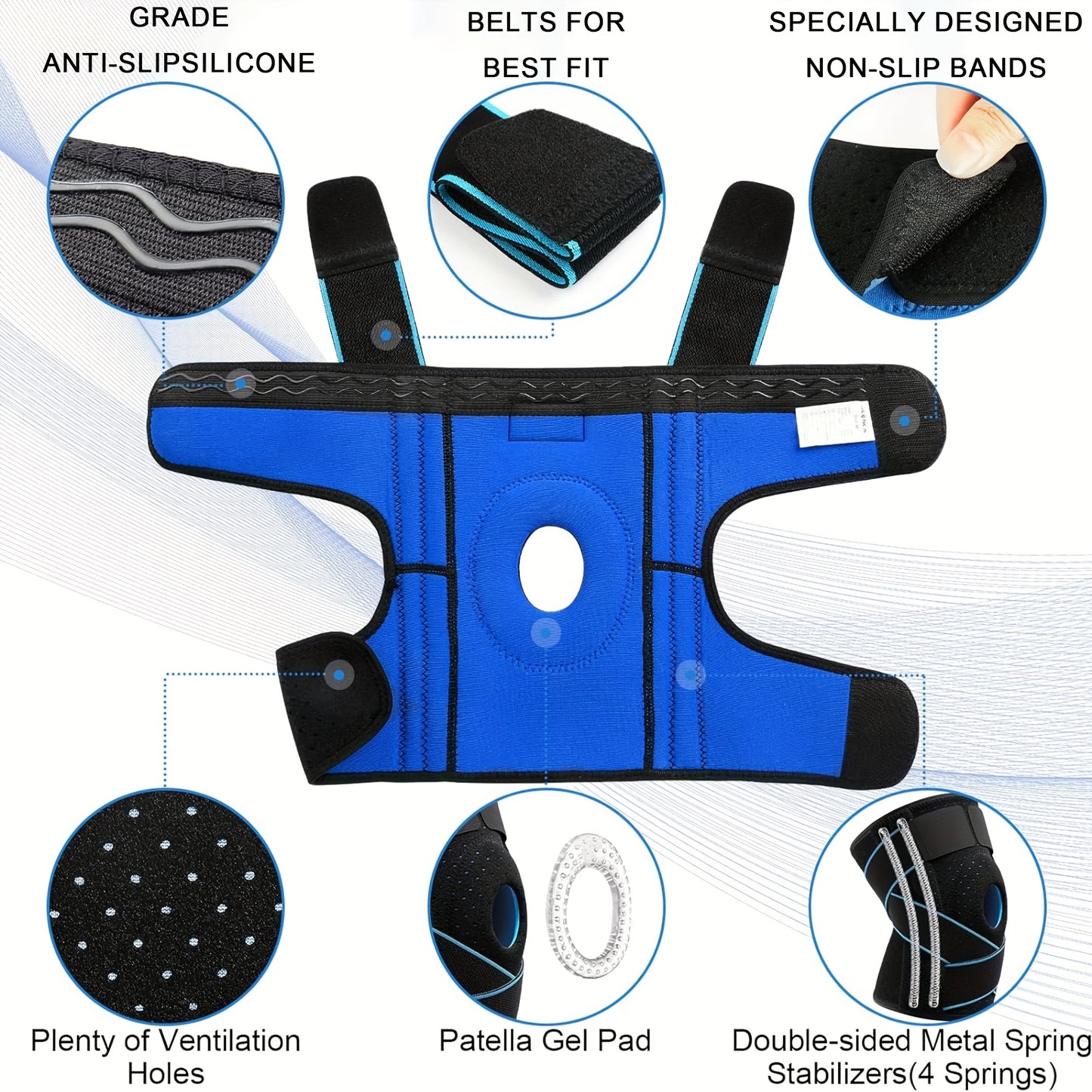 Professional Adjustable Knee Brace with Patella Gel Pad Support