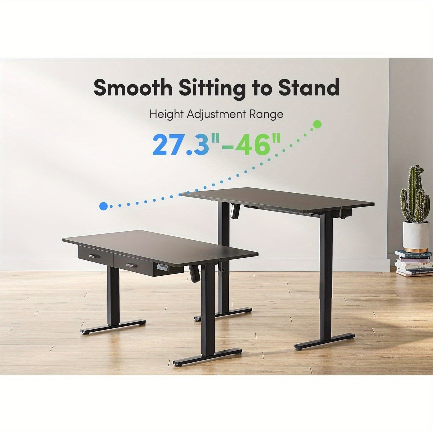 CubiCubi Adjustable Standing Desk With Double Drawer