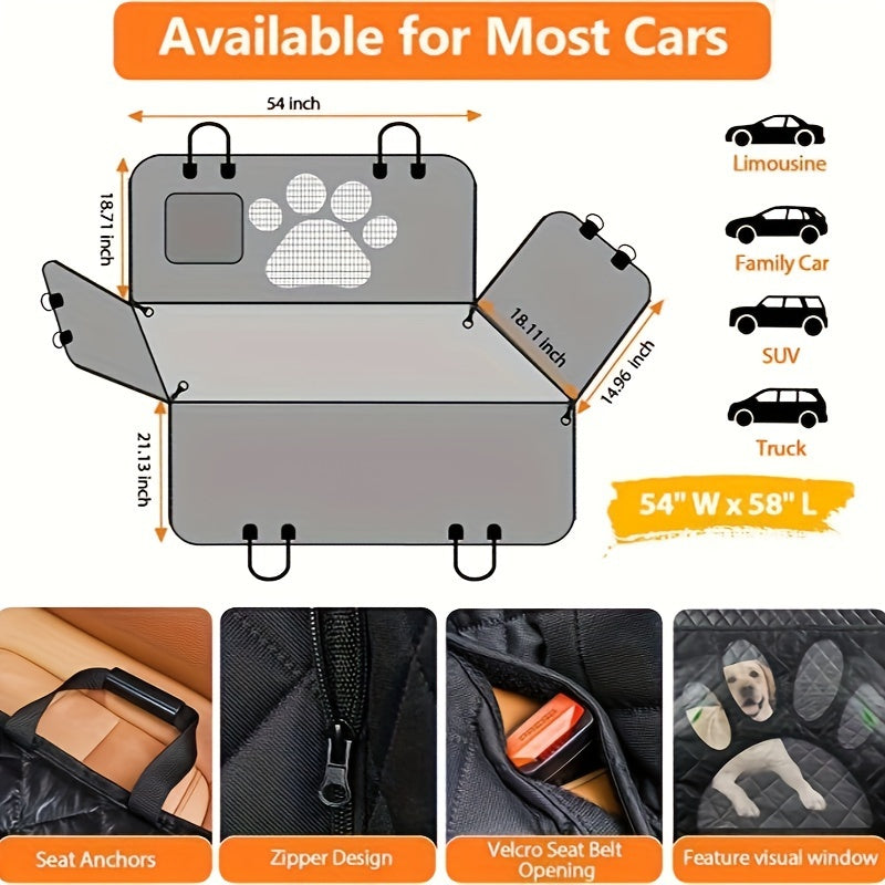 Heavy Duty Waterproof Dog Seat Cover for Cars and SUVs