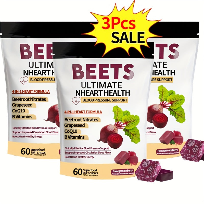 Premium Beetroot Gummies with CoQ10 for Heart and Circulation Health