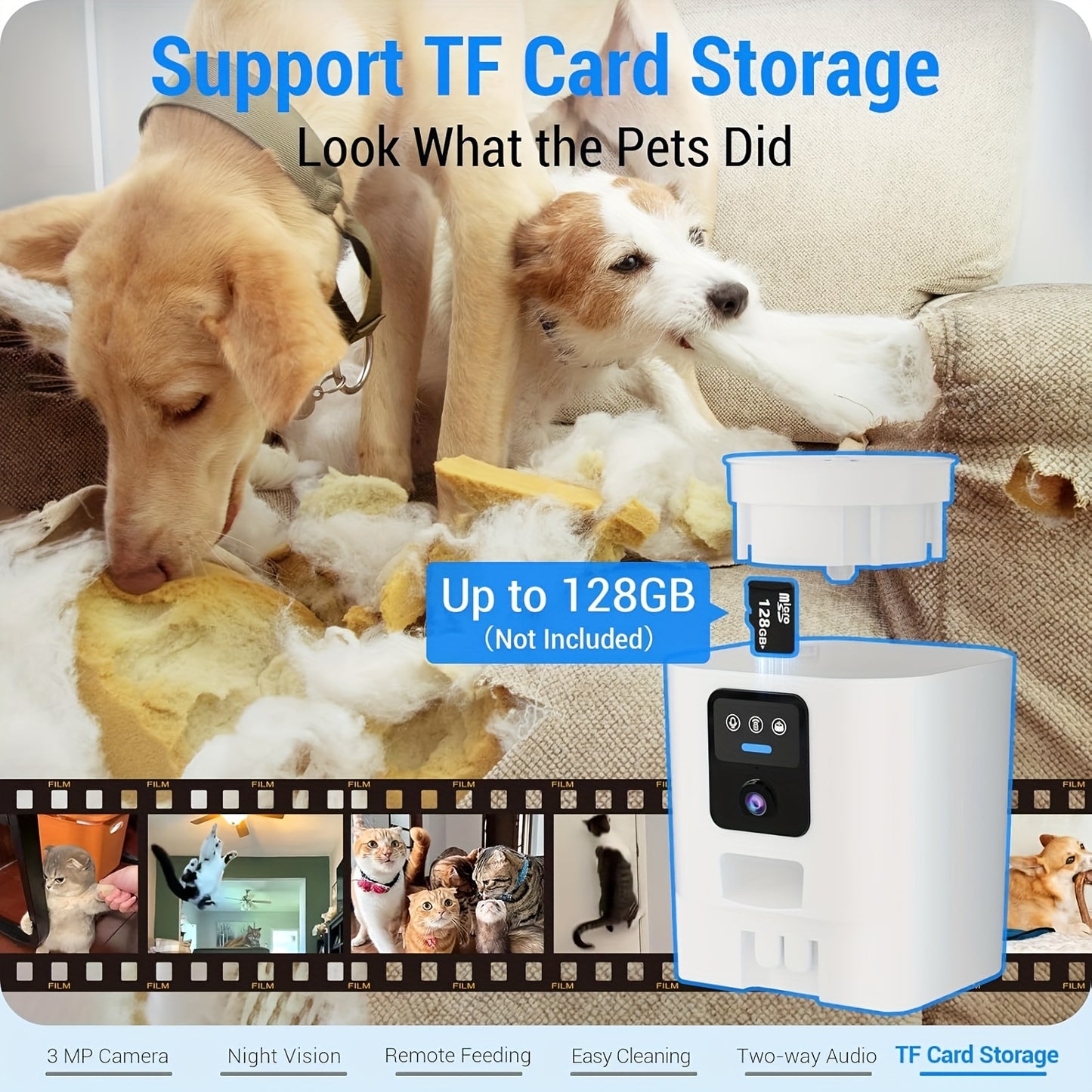 5G Automatic Cat Feeder with HD Camera and Night Vision