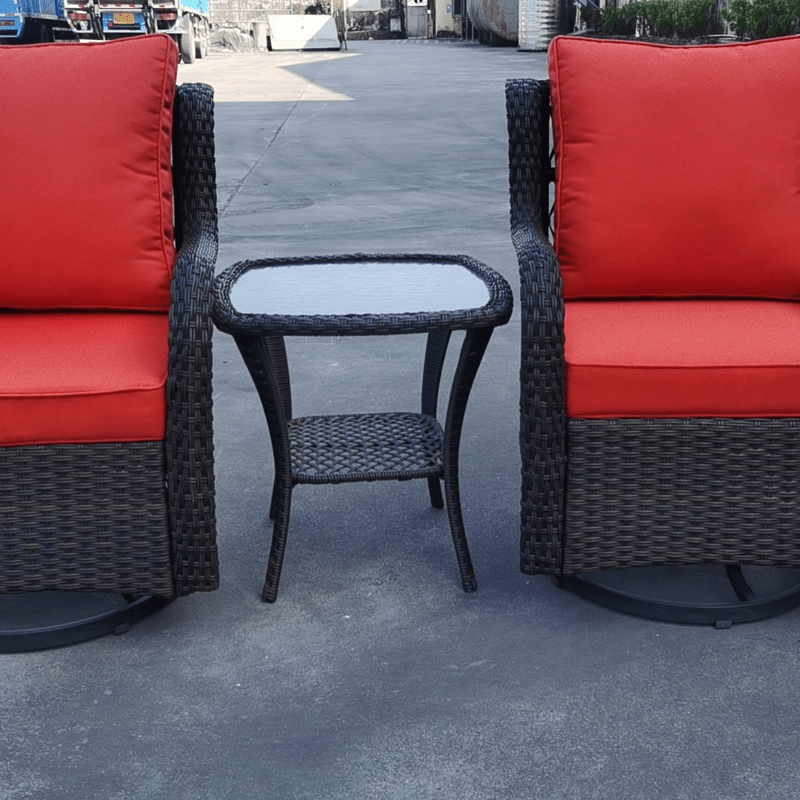 3 Piece Swivel Rocker Patio Chair Set for Outdoor Relaxation