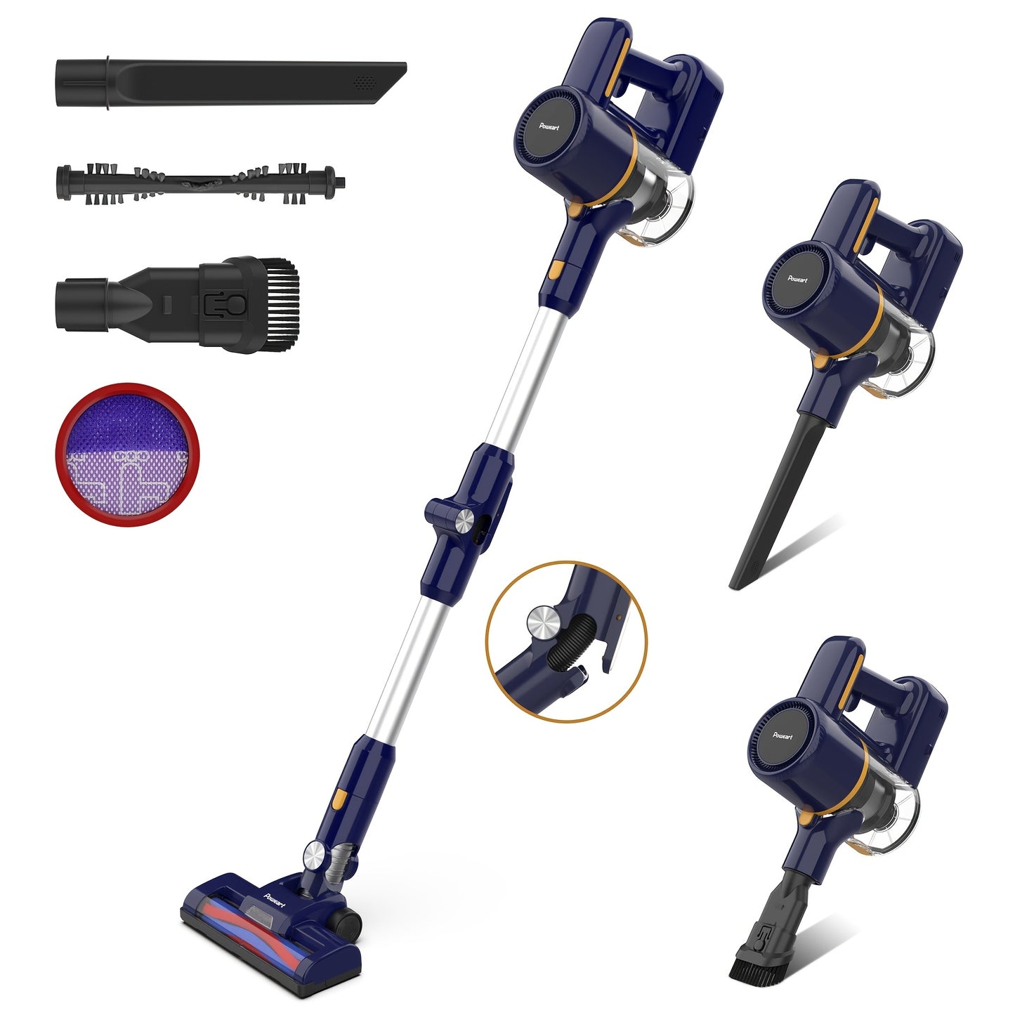 INSE N7 Cordless Vacuum Cleaner Foldable Tube And Led Brush
