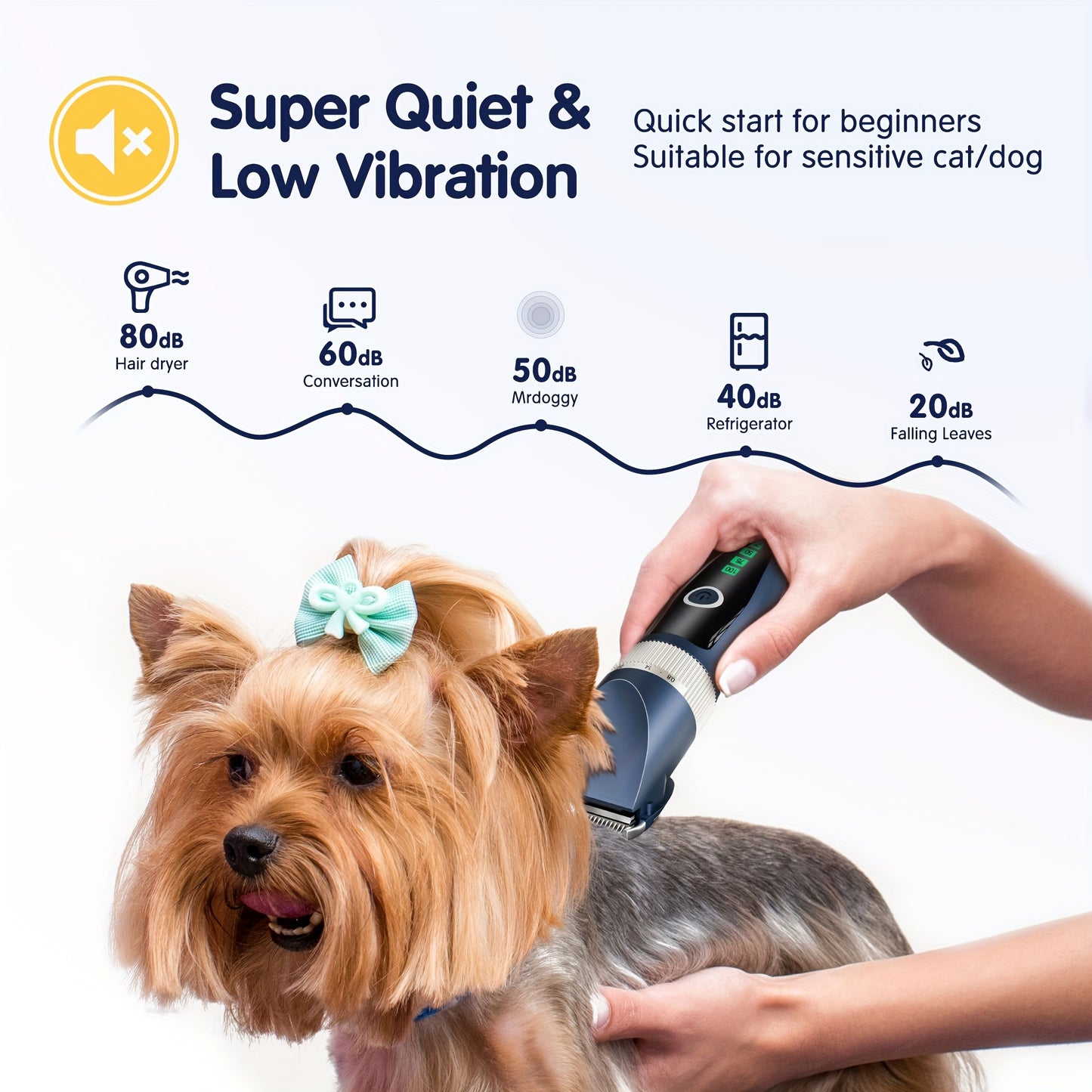 Rechargeable Cordless Pet Clippers for Quiet Grooming Sessions
