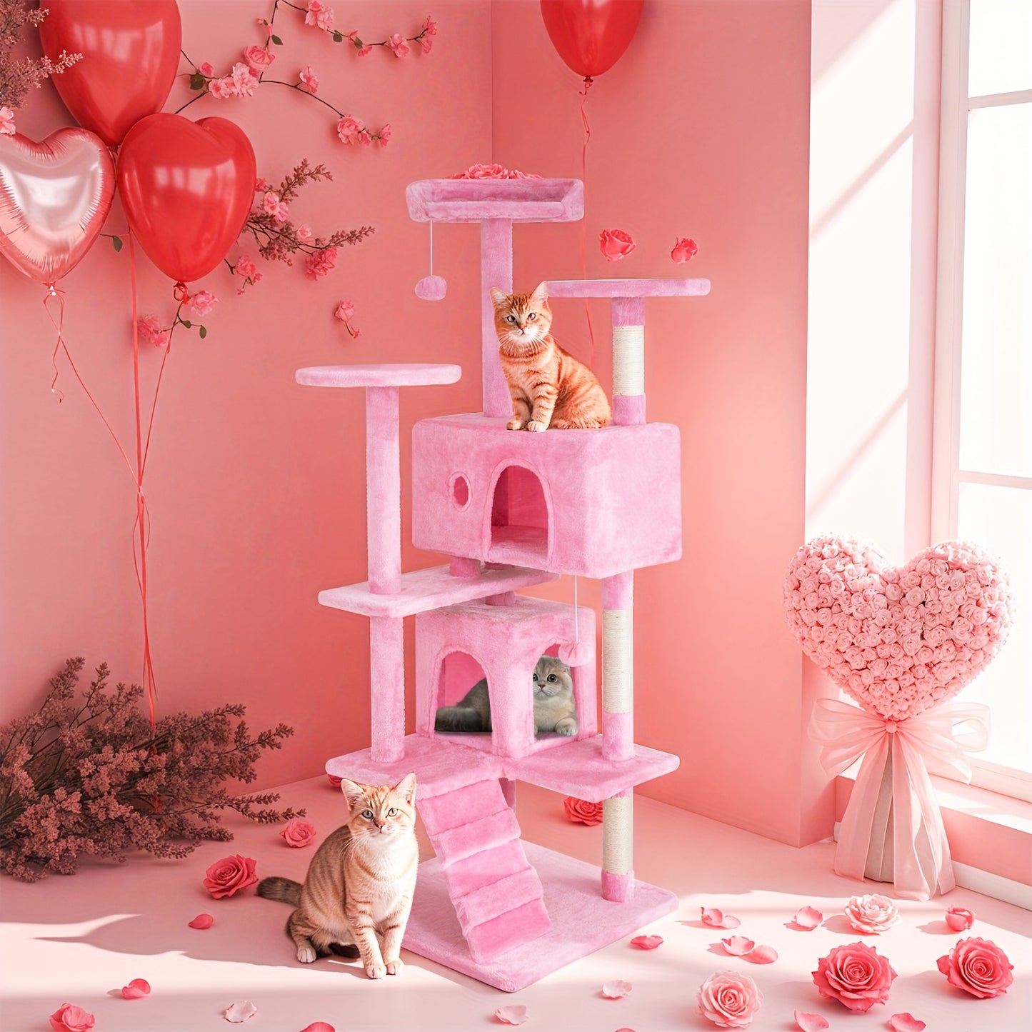 Large Cat Tree Multi-Level Activity Center for Playful Kittens