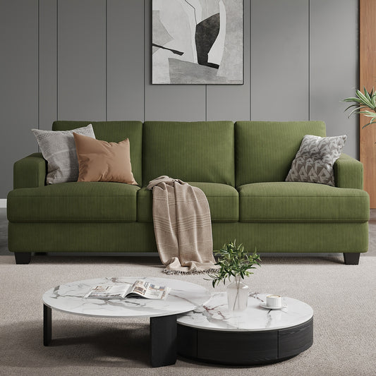 Comfy Modern 3-Seater Sofa with Removable Cover and Pillow Backrest