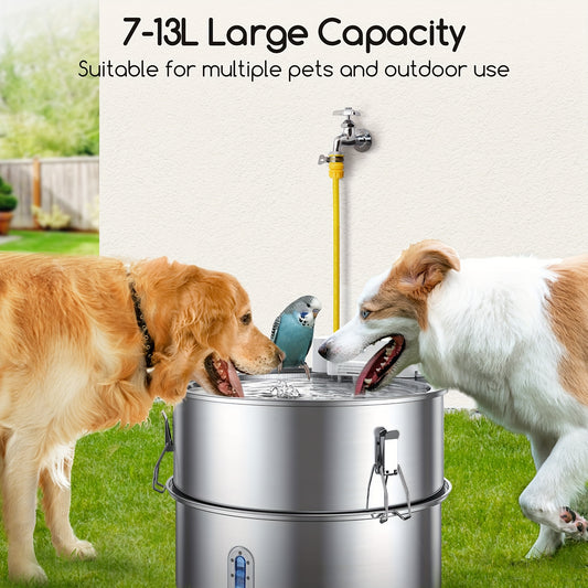 Automatic Stainless Steel Dog Water Fountain with 5-Stage Filter