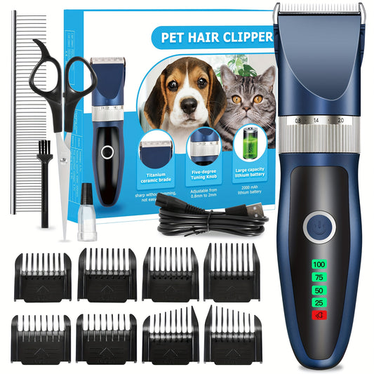 Rechargeable Cordless Pet Clippers for Quiet Grooming Sessions