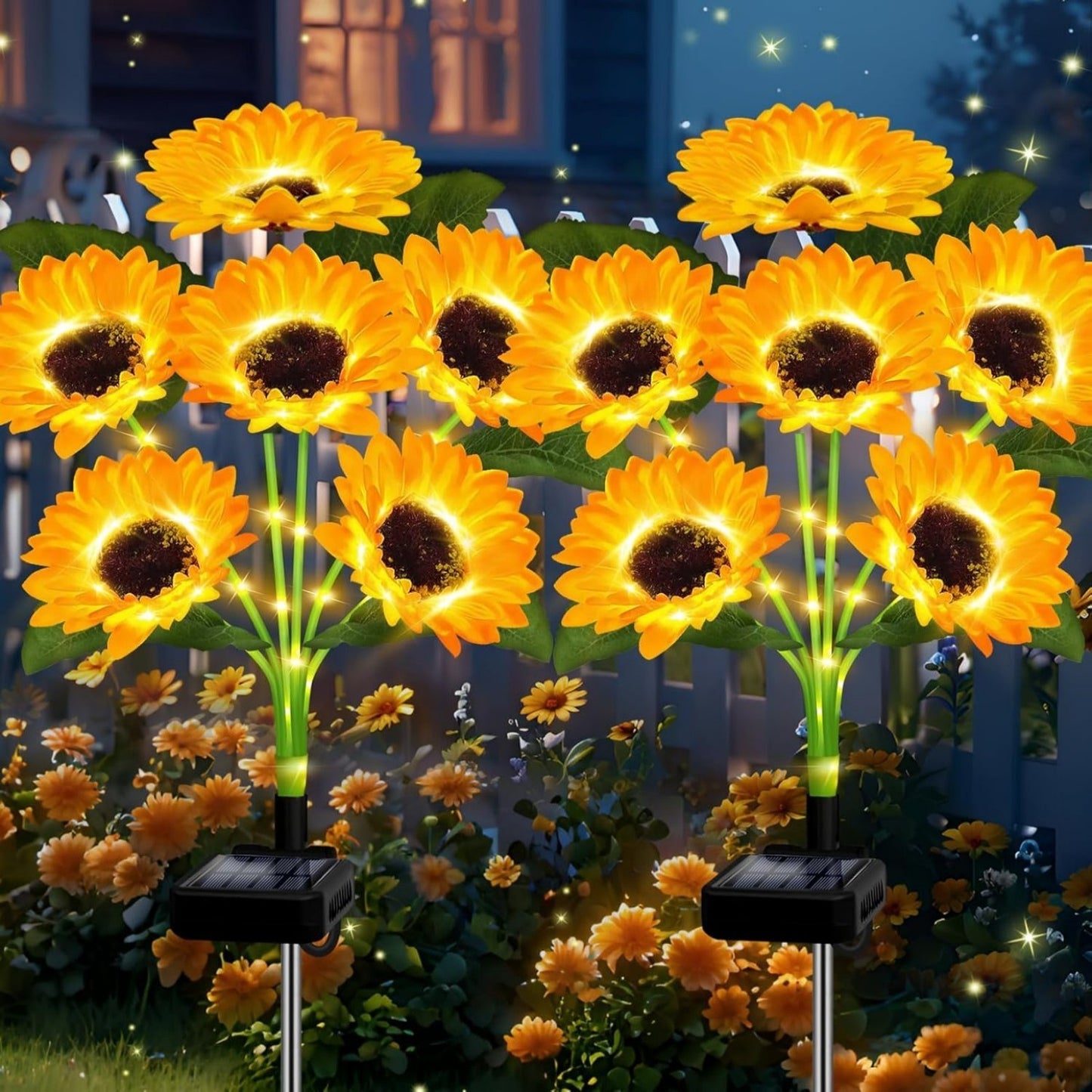 Solar Sunflower Lights for Outdoor Garden and Party Decor
