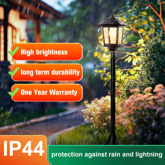Solar Powered Aluminum Lamp Post Light for Outdoor Decor