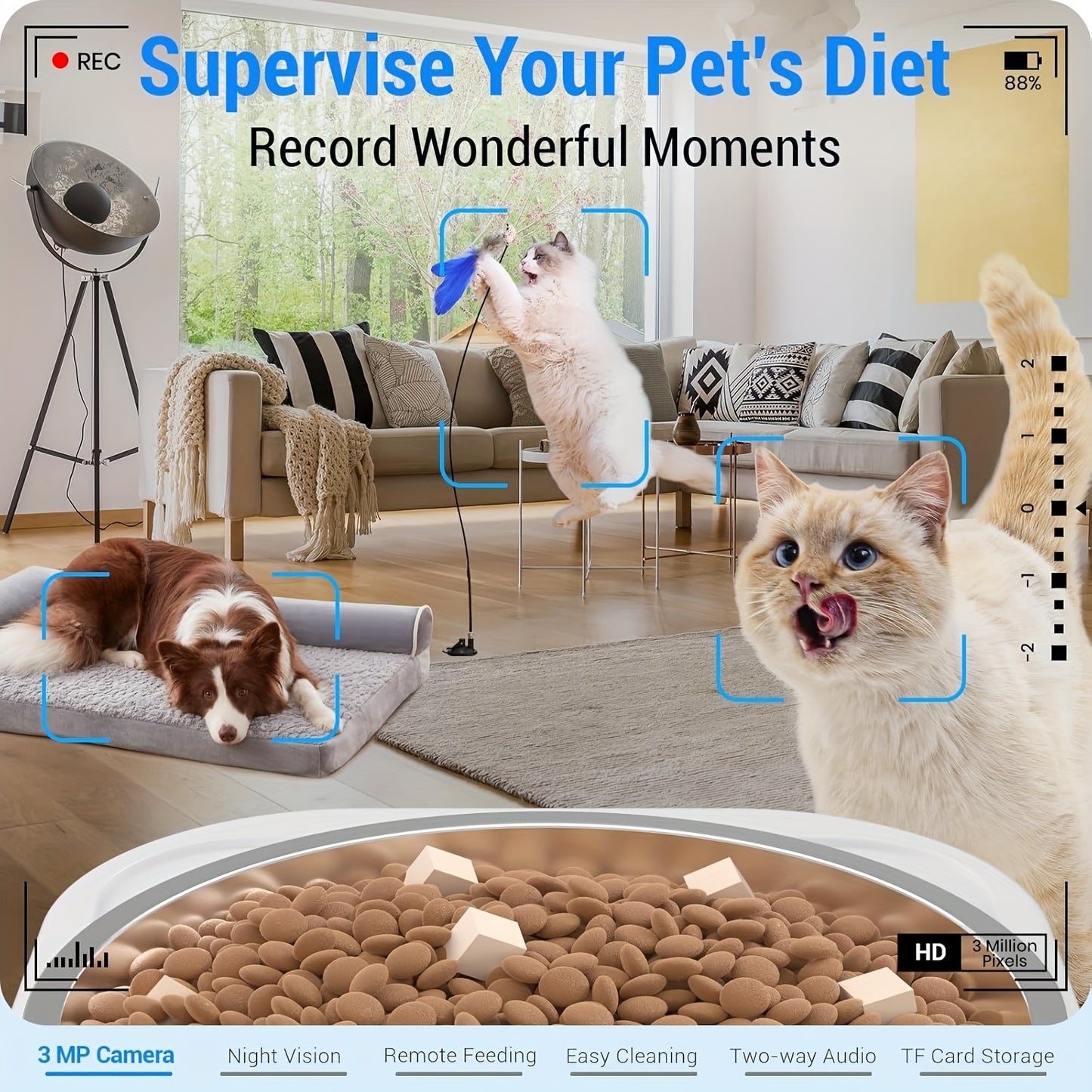 5G Automatic Cat Feeder with HD Camera and Night Vision