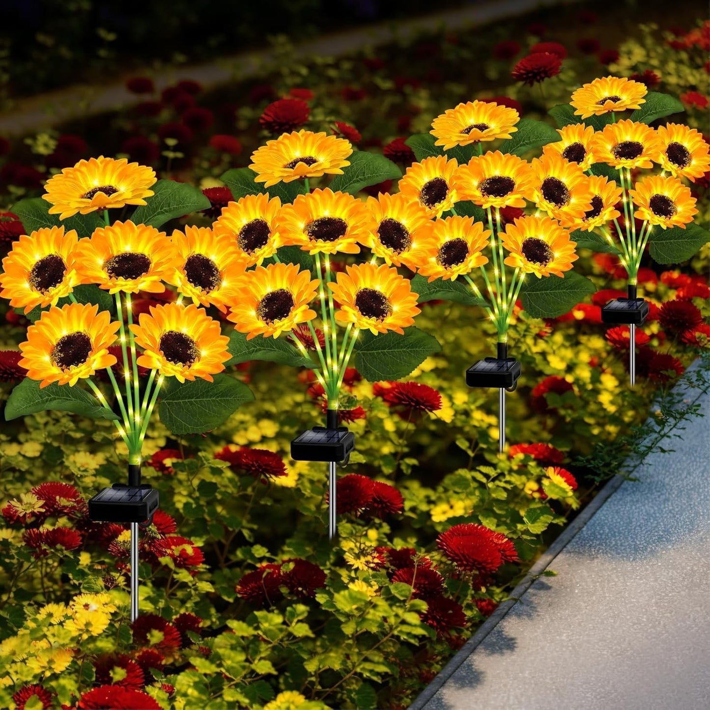 Solar Sunflower Lights for Outdoor Garden and Party Decor